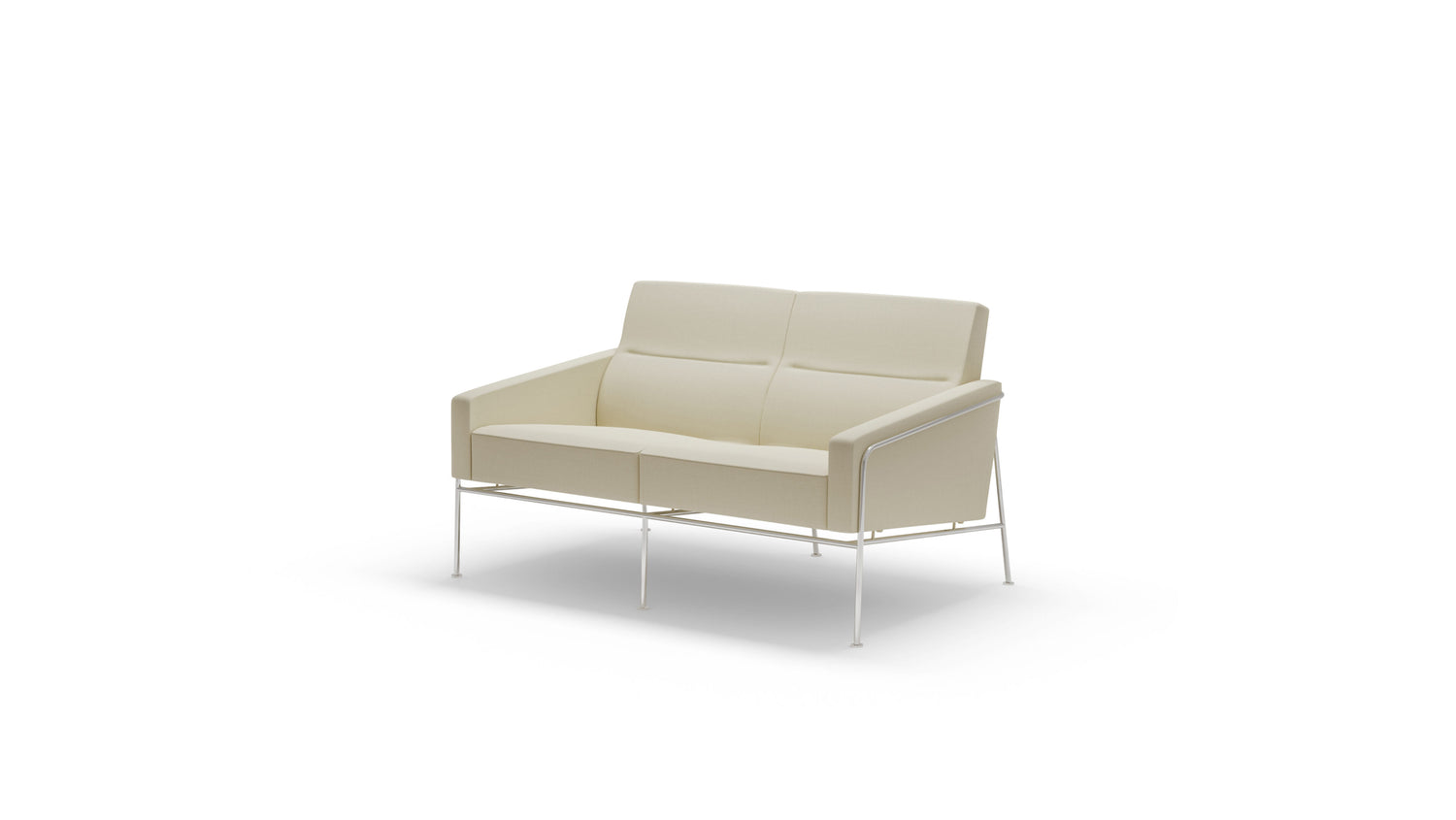 Arne Jacobsen Series 3300 2-Seater Sofa Loveseat 3302 Fritz Hansen Style in Canada and the USA - Front Angle