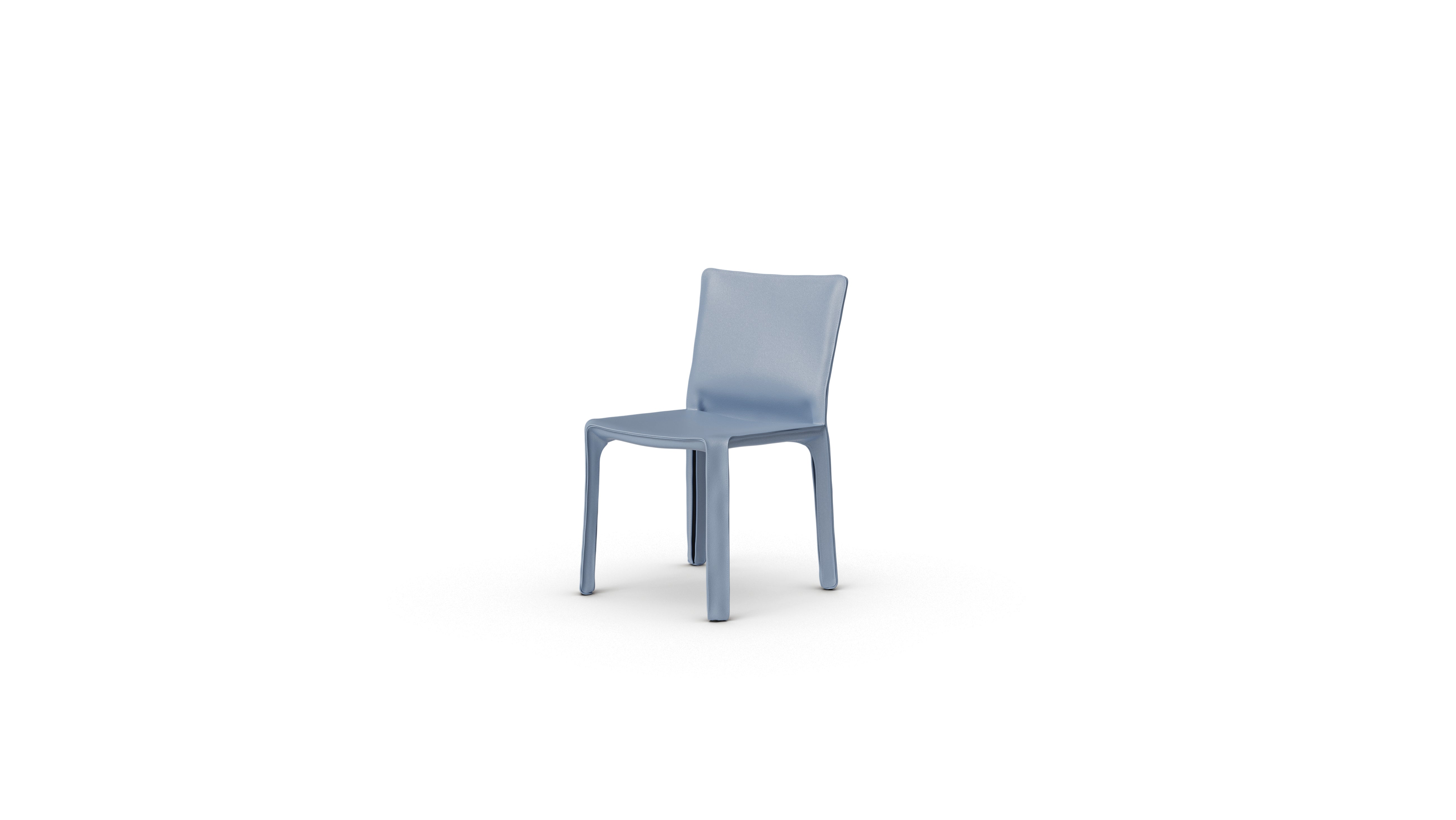 Cab 412 Cowhide Side Chair 412 in Canada and the USA Blue Leather - Front Angle 2