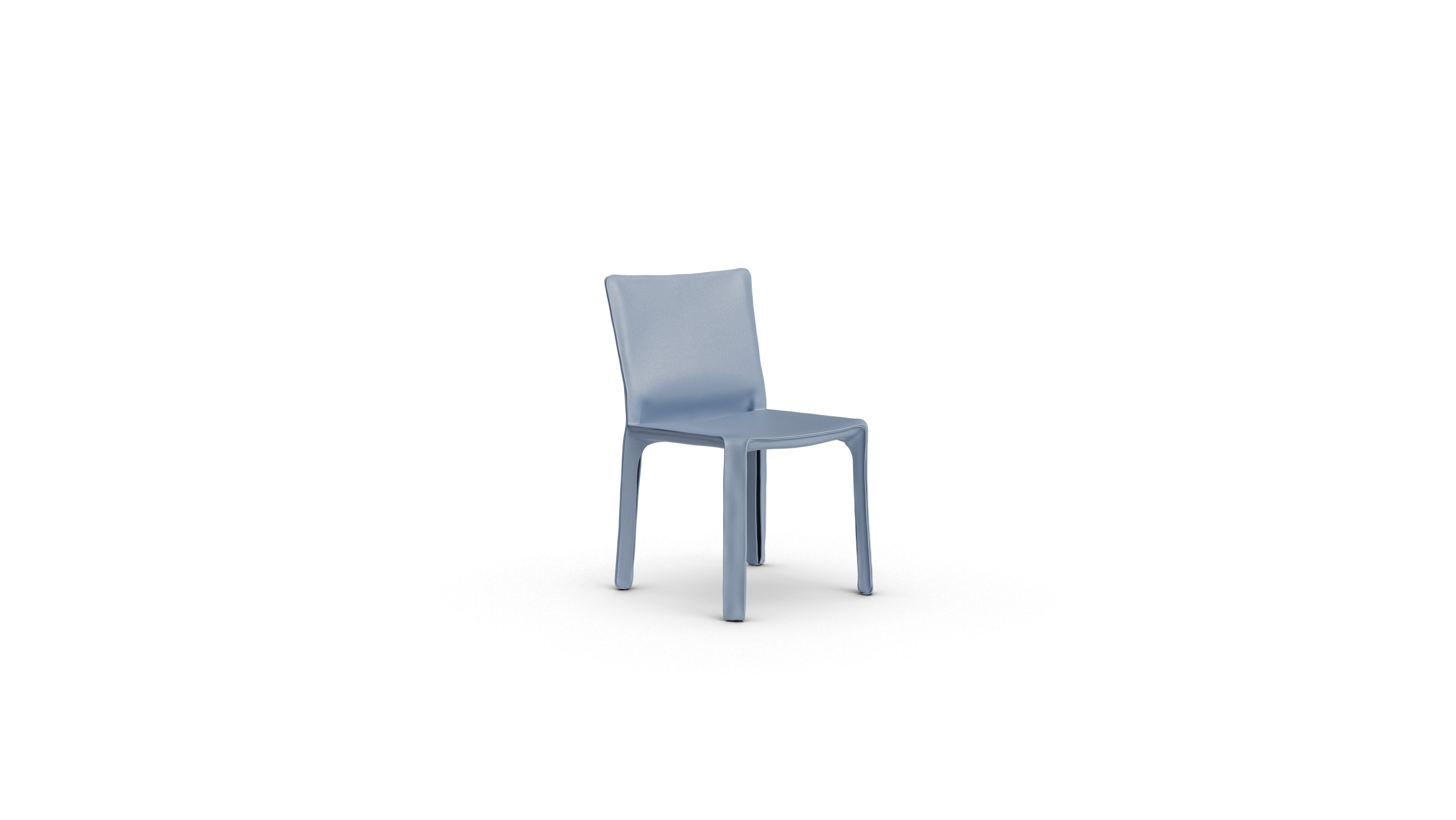Cab 412 Cowhide Side Chair 412 in Canada and the USA Blue Leather - Front Angle