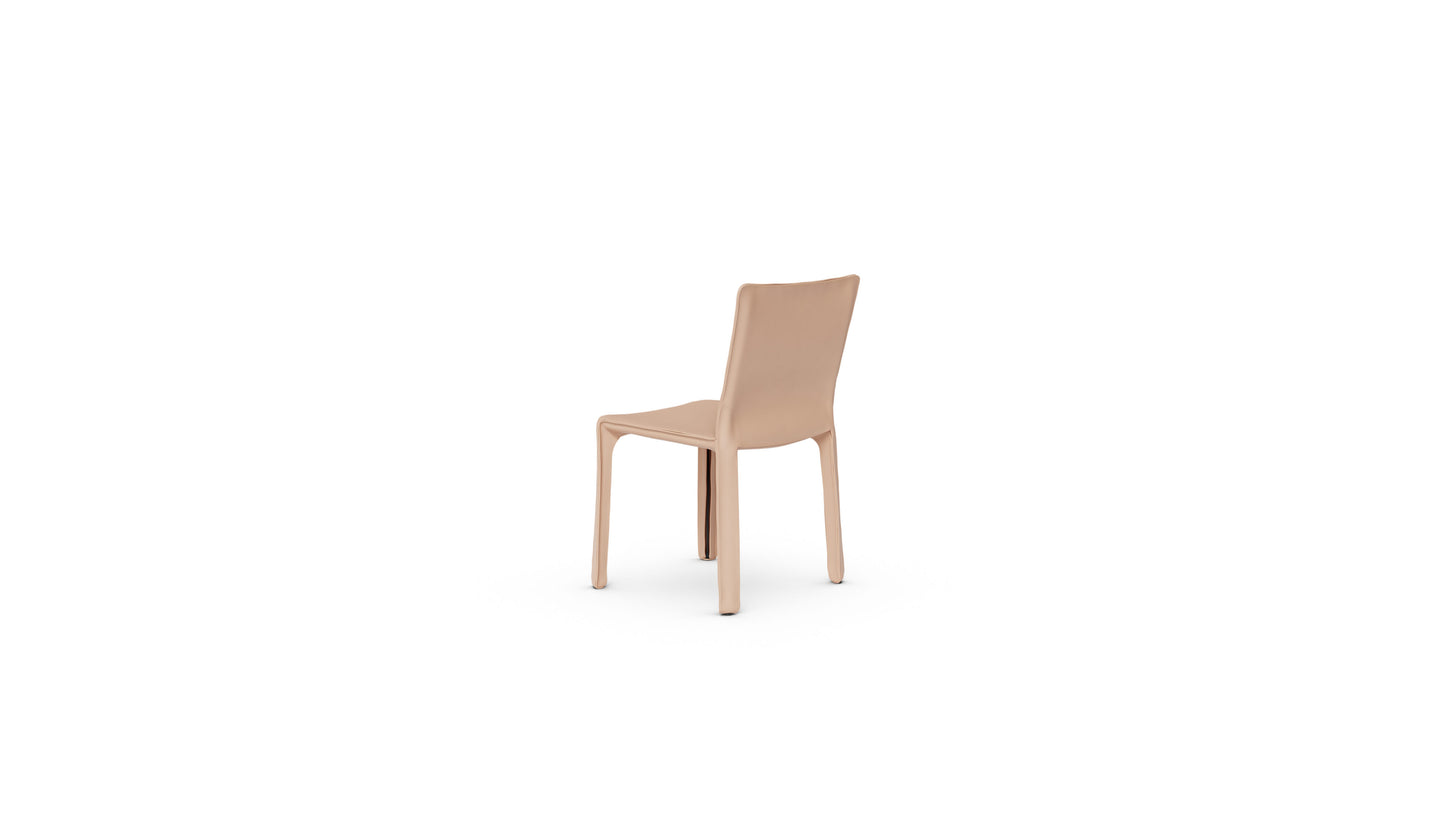 Cab 412 Cowhide Side Chair 412 in Canada and the USA Natural Leather - Back Angle