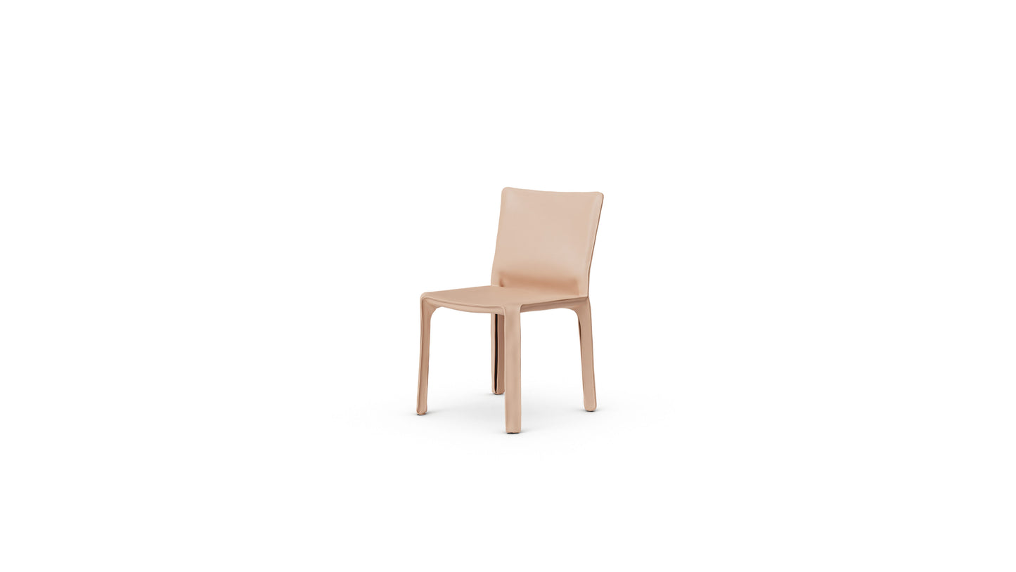 Cab 412 Cowhide Side Chair 412 in Canada and the USA Natural Leather - Front Angle 2