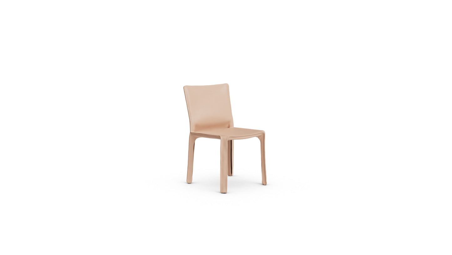 Cab 412 Cowhide Side Chair 412 in Canada and the USA Natural Leather - Front Angle