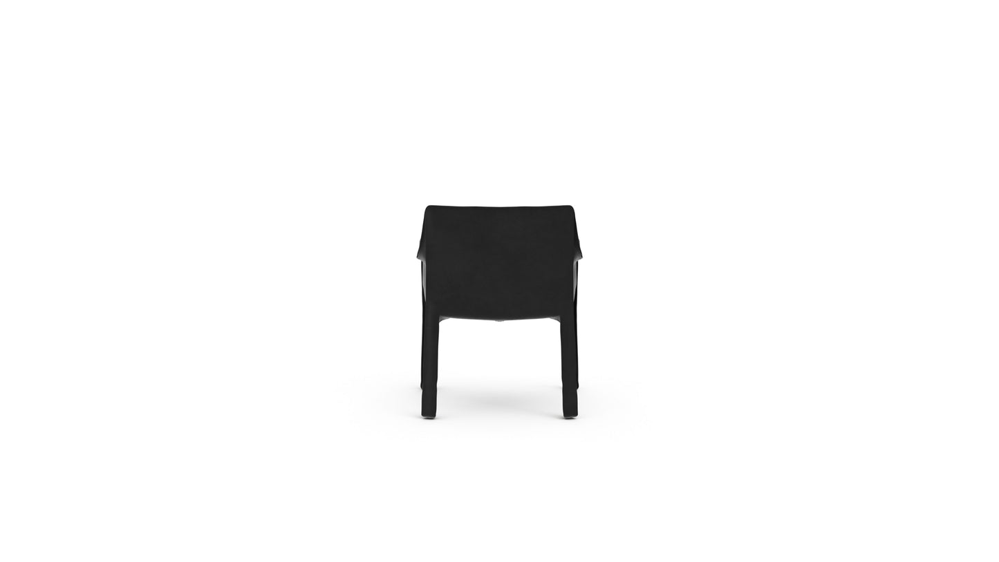 Cab 413 Armchair 413 in Canada and the USA Black Sueded Leather - Back