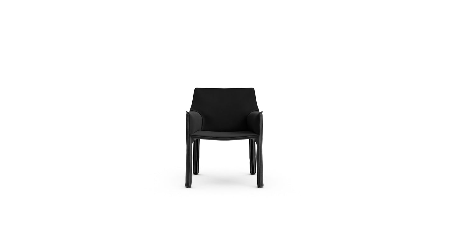 Cab 413 Armchair 413 in Canada and the USA Black Sueded Leather - Front