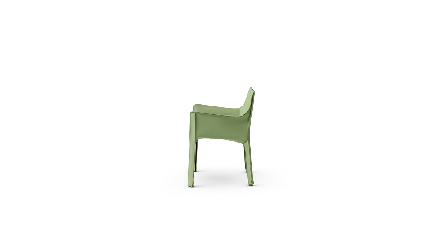 Cab 413 Cowhide Armchair 413 in Canada and the USA - Side