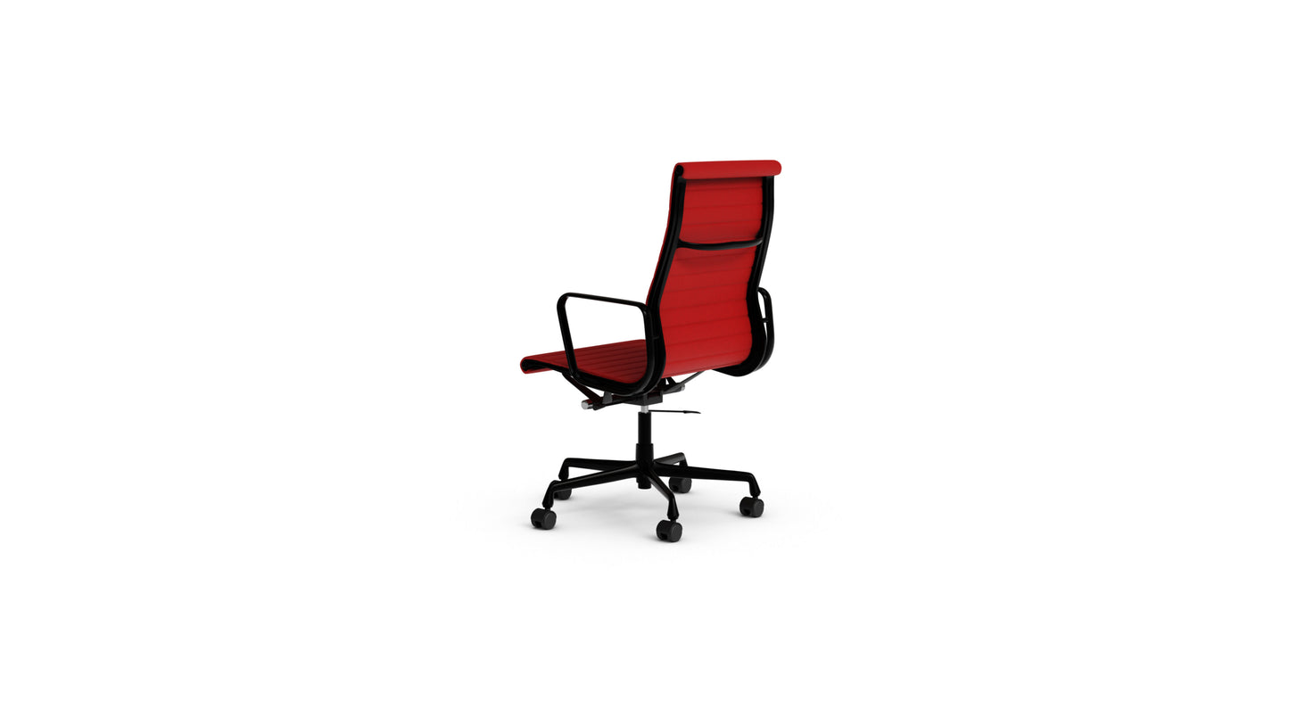 Eames Aluminum Group Executive Chair in the USA and Canada with Castors - Back Angle