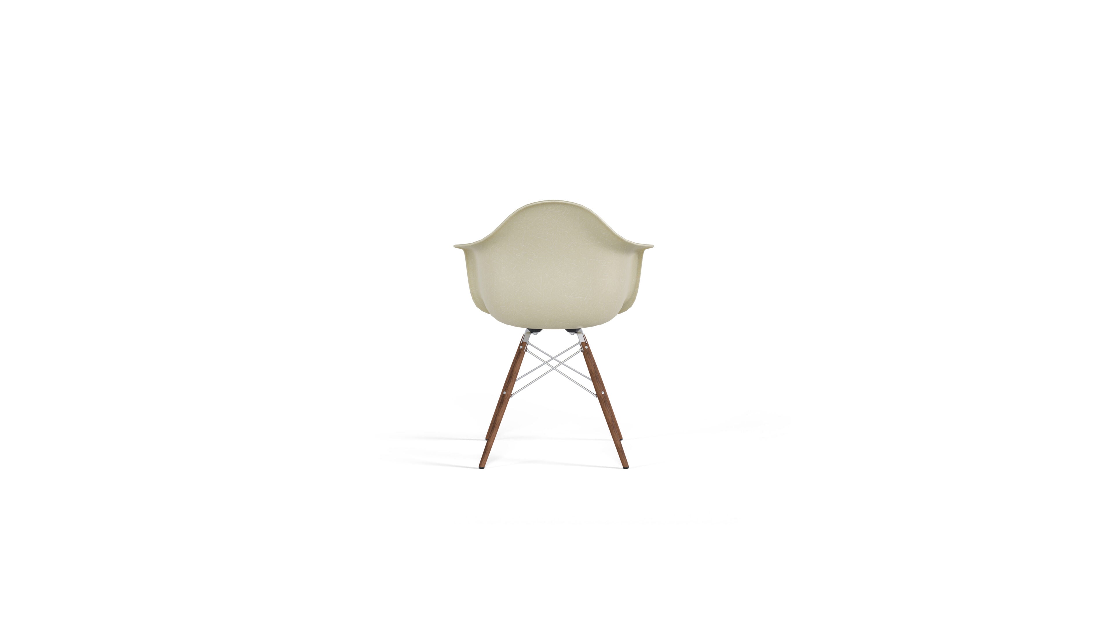 Eames Molded Fiberglass Armchair with Wood Base in Canada and the USA DFAW - Back