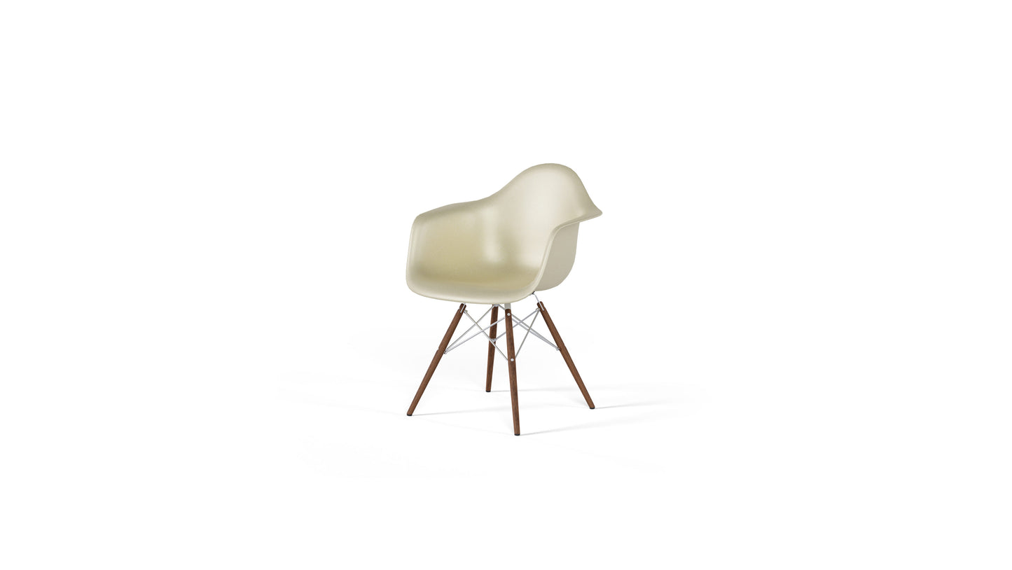 Eames Molded Fiberglass Armchair with Wood Base in Canada and the USA DFAW - Front Angle 2