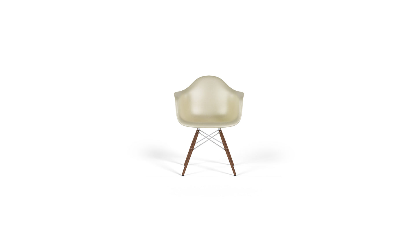 Eames Molded Fiberglass Armchair with Wood Base in Canada and the USA DFAW - Front