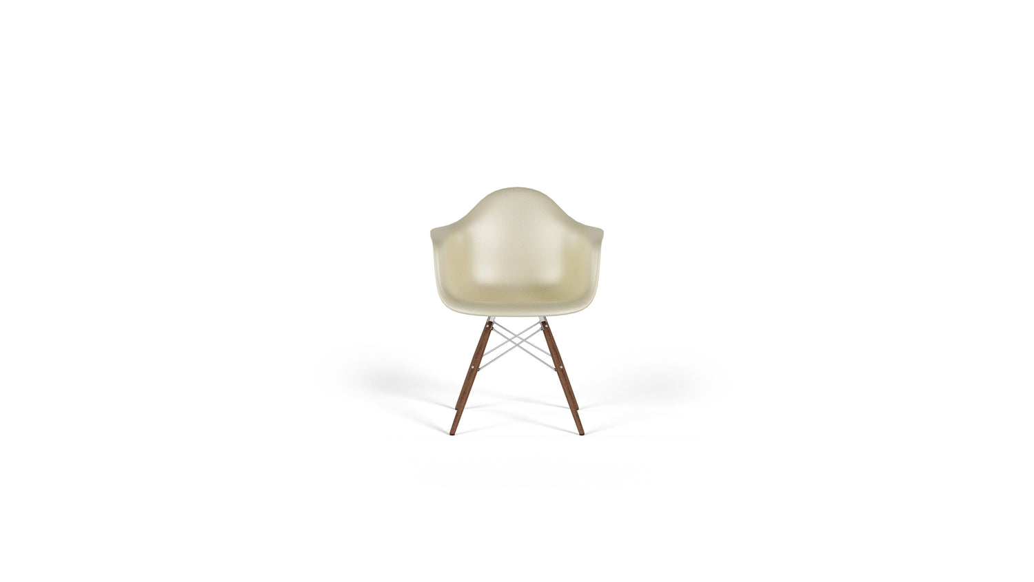 Eames Molded Fiberglass Armchair with Wood Base in Canada and the USA DFAW - Front