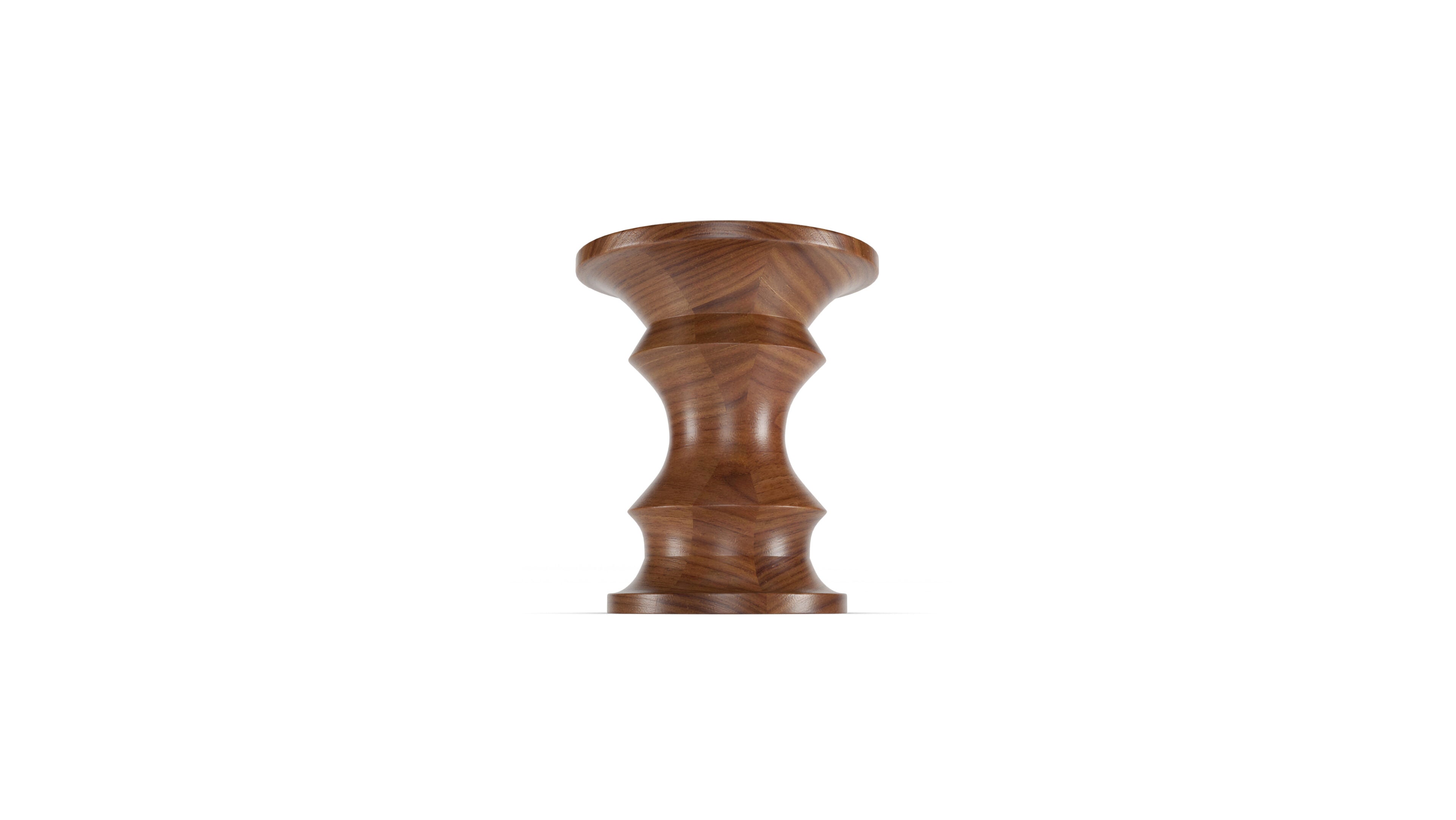 Eames Walnut Stool A in Canada and the USA Eames Turned Stool A - Back
