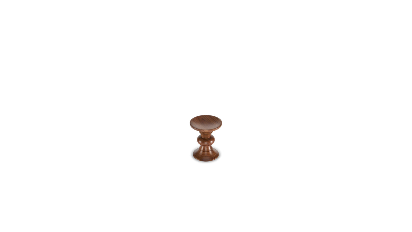Eames Walnut Stool B in Canada and the USA Eames Turned Stool B - Back Angle