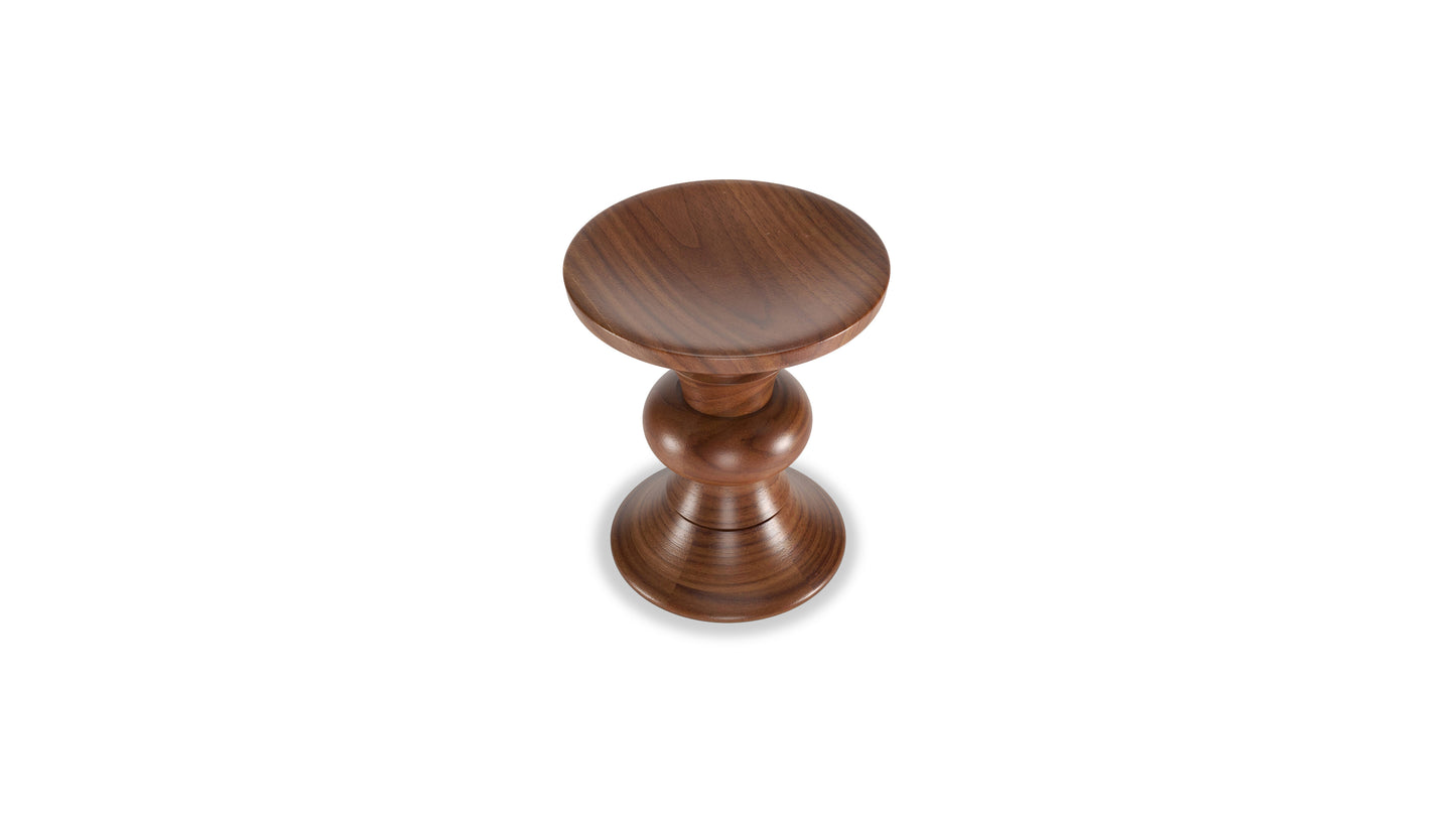 Eames Walnut Stool B in Canada and the USA Eames Turned Stool B - Closeup