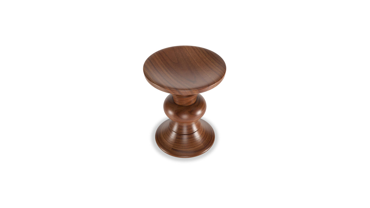 Eames Walnut Stool B in Canada and the USA Eames Turned Stool B - Closeup