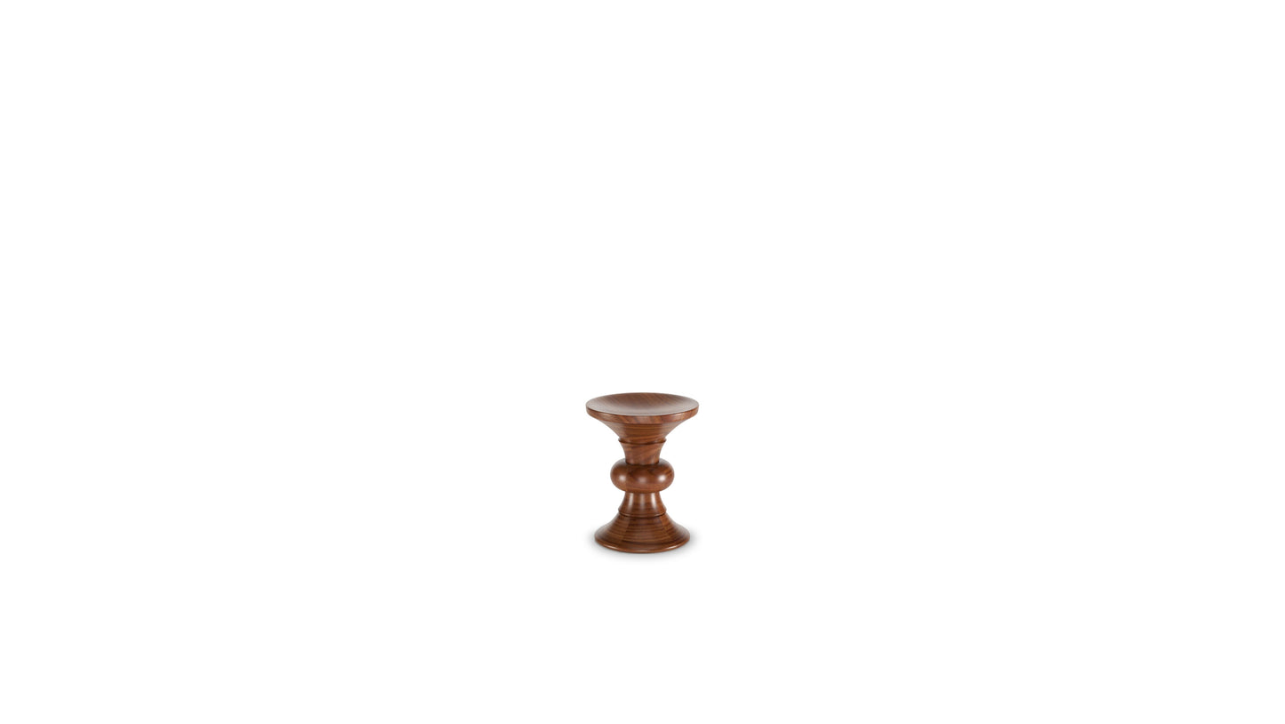 Eames Walnut Stool B in Canada and the USA Eames Turned Stool B - Side