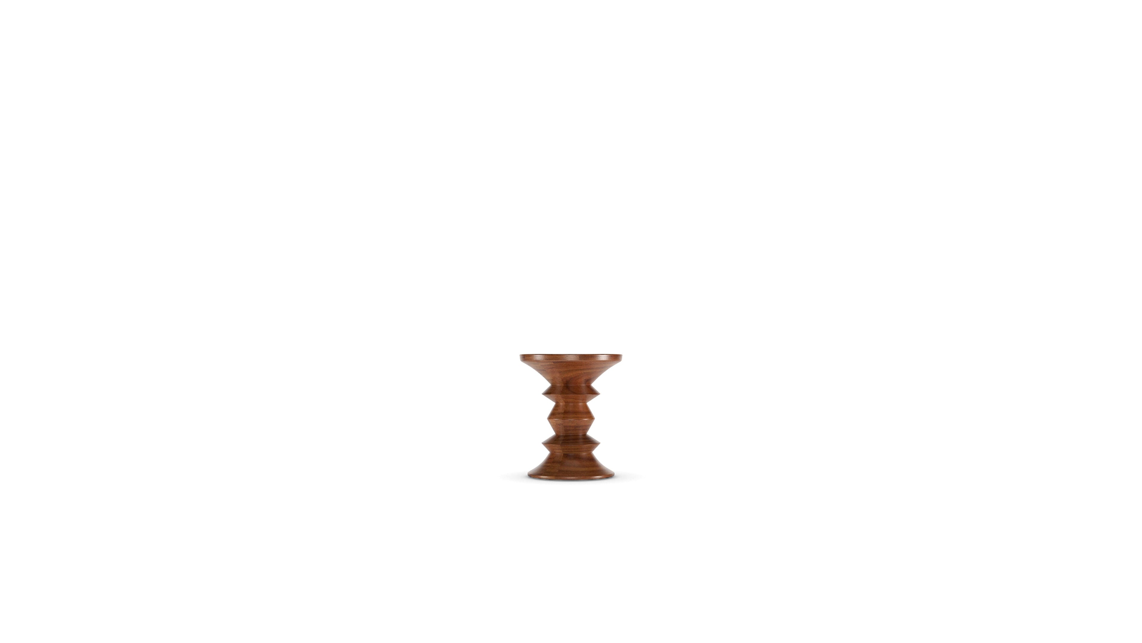 Eames Walnut Stool C in Canada and the USA Eames Turned Stool C - Front
