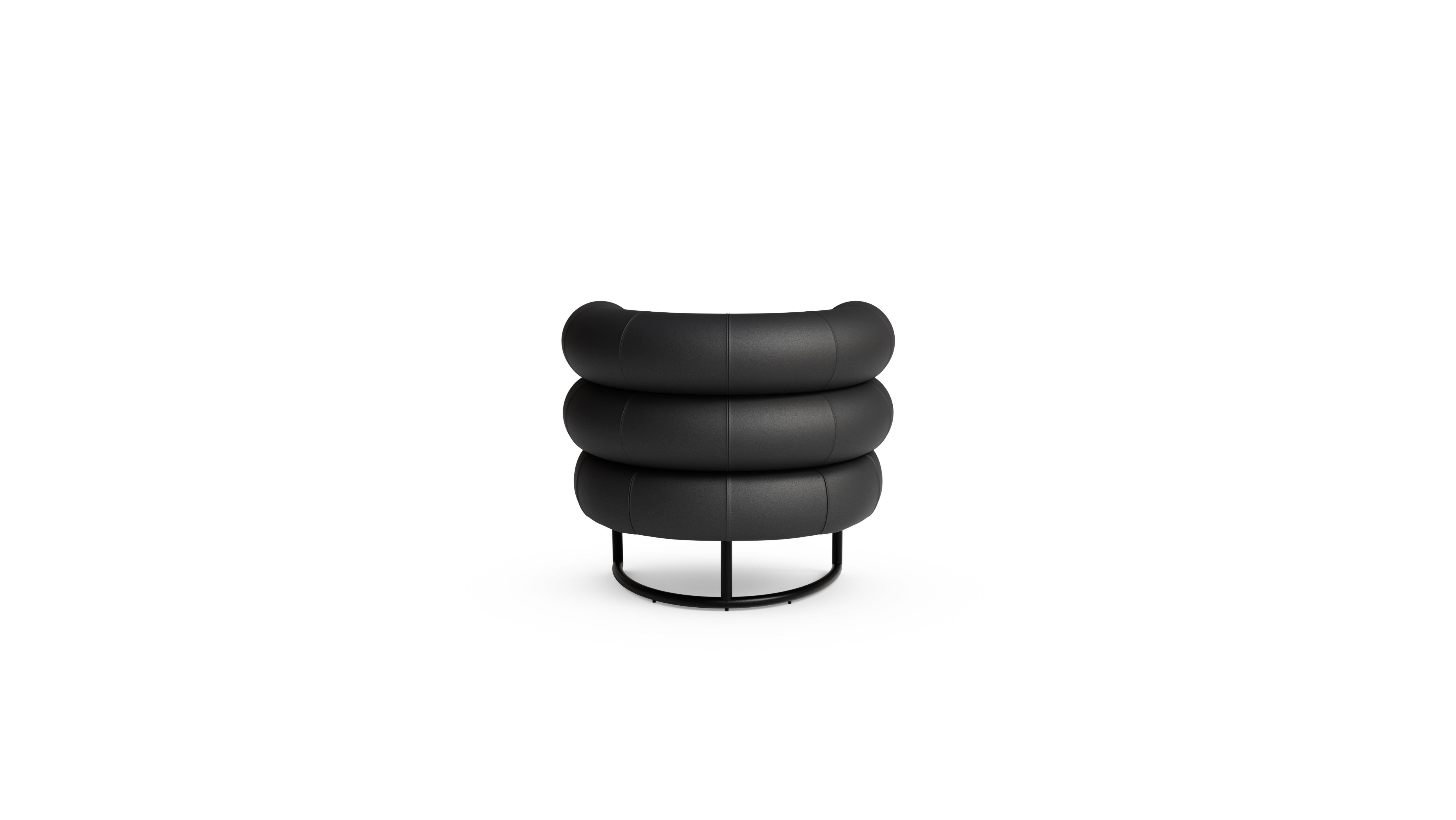 Eileen Gray Bibendum Chair in the USA and Canada Black Leather - Back