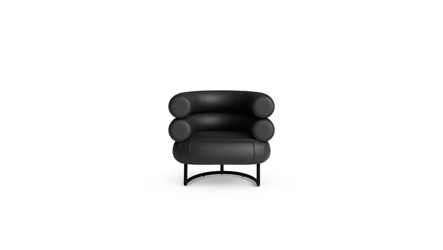 Eileen Gray Bibendum Chair in the USA and Canada Black Leather - Front