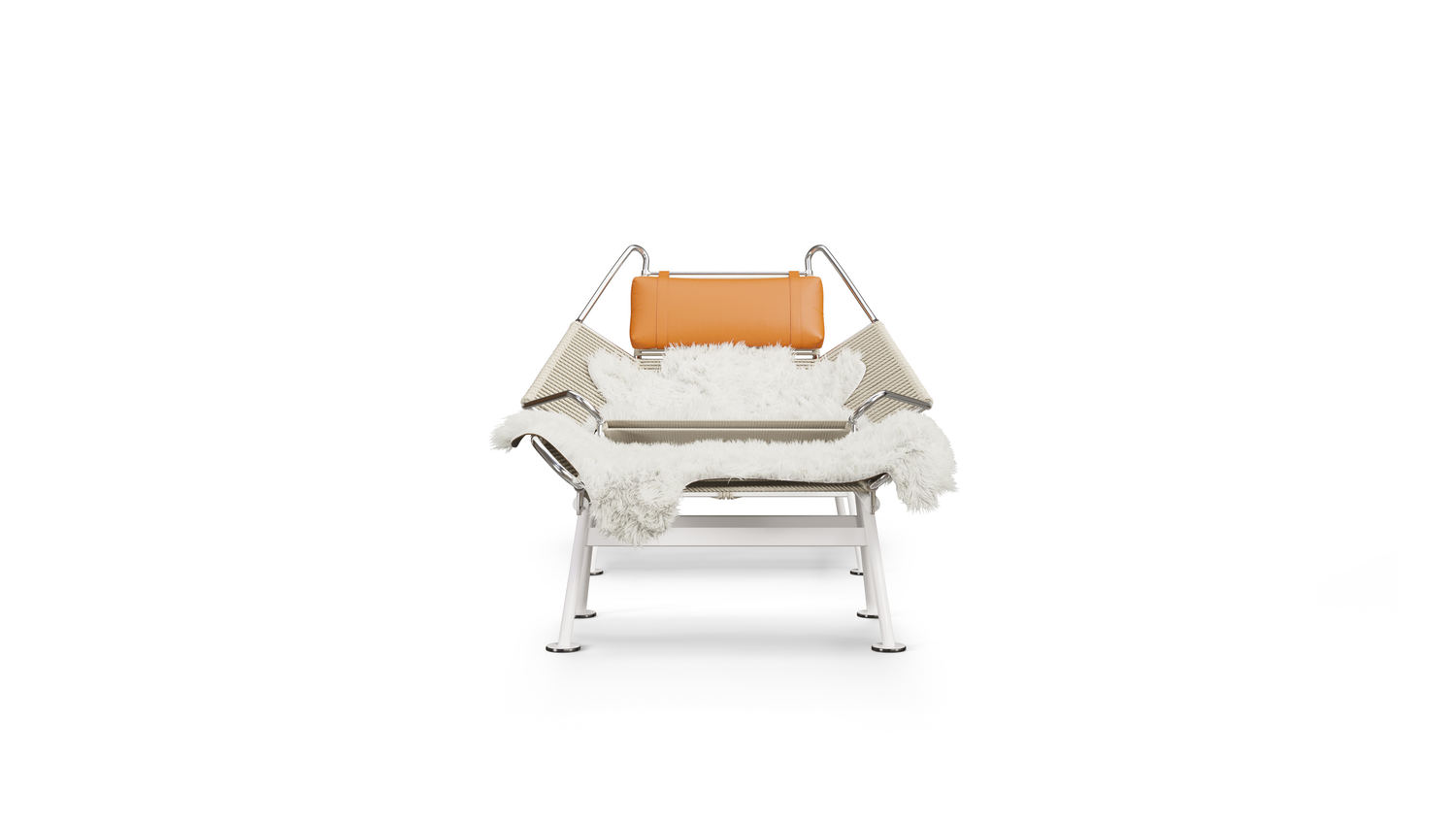 Flag Halyard Lounge Chair & Ottoman: Natural