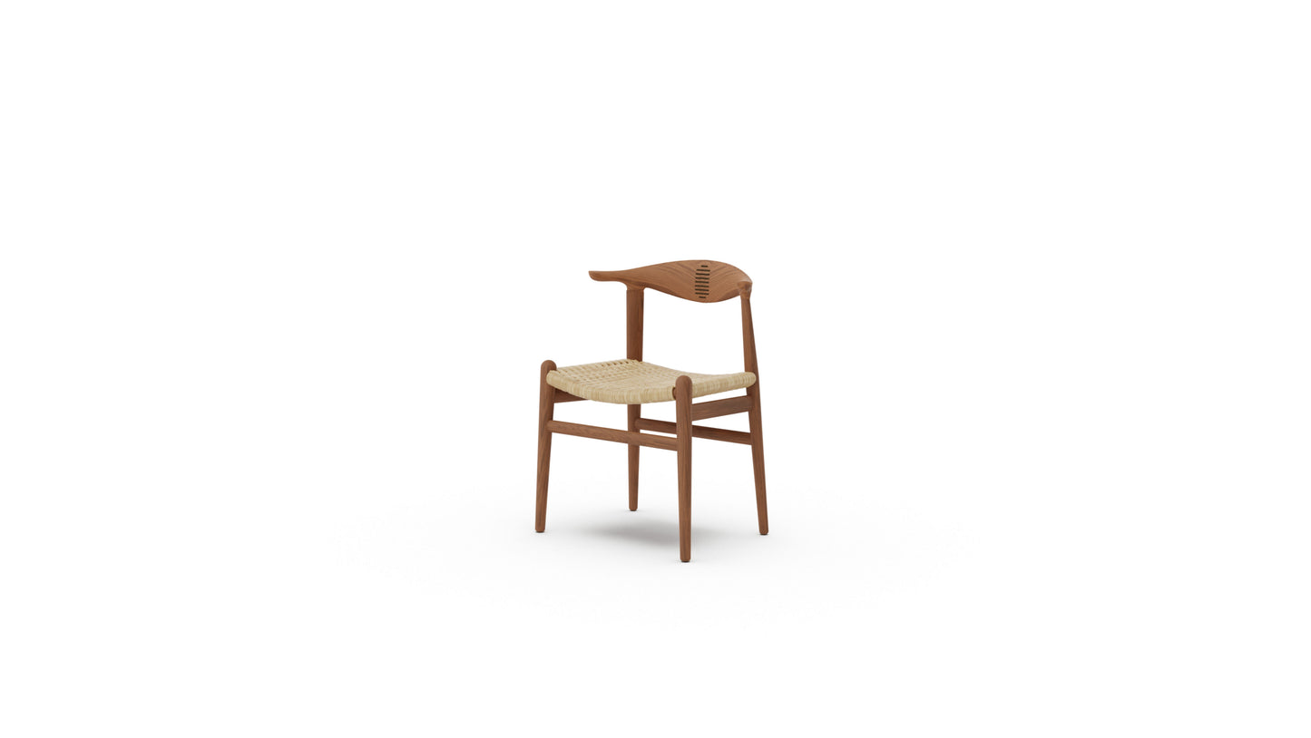 Hans J. Wegner Cow Horn Chair Wicker PP505 in Canada and the USA - Front Angle 2