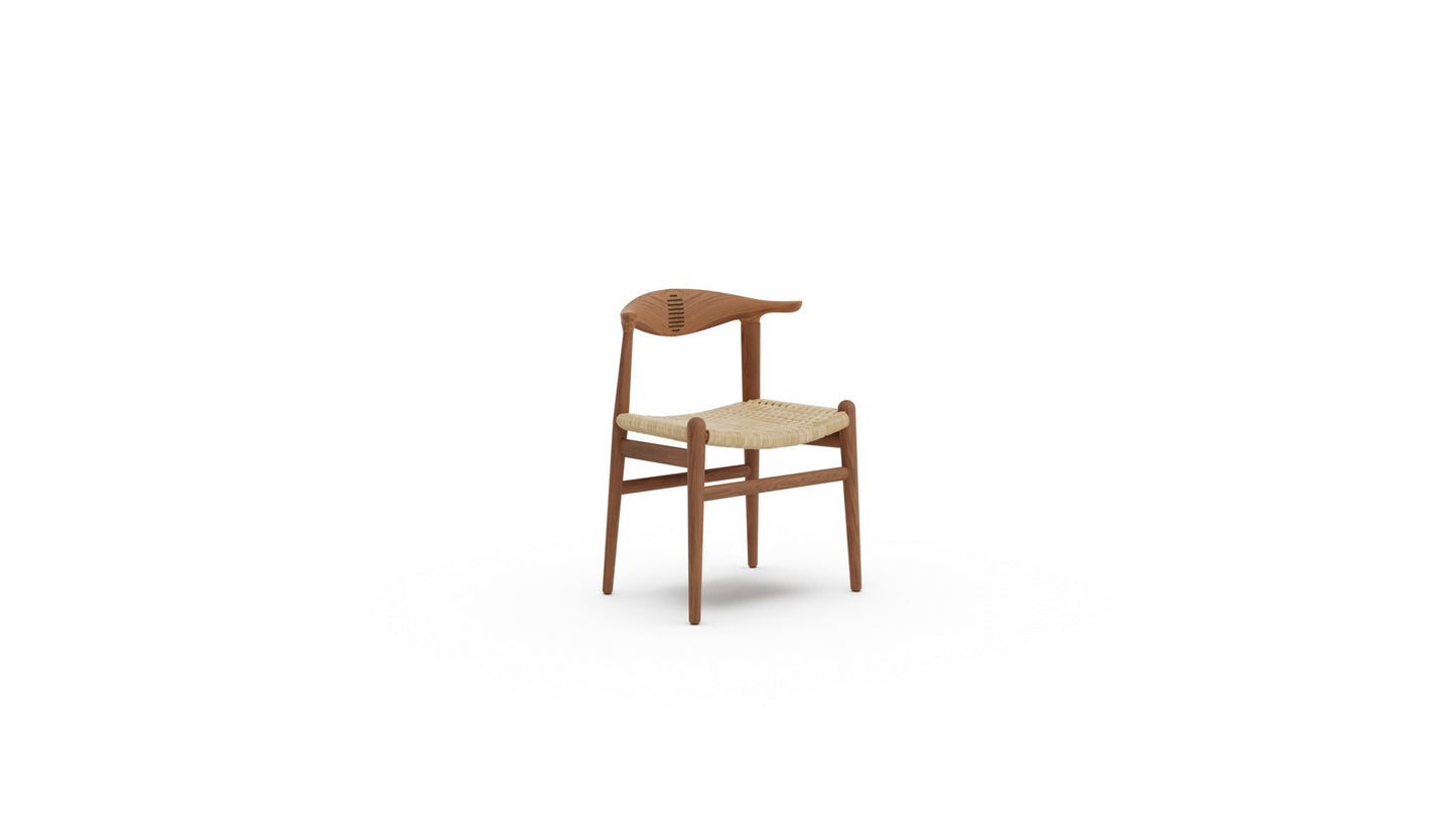 Hans J. Wegner Cow Horn Chair Wicker PP505 in Canada and the USA - Front Angle