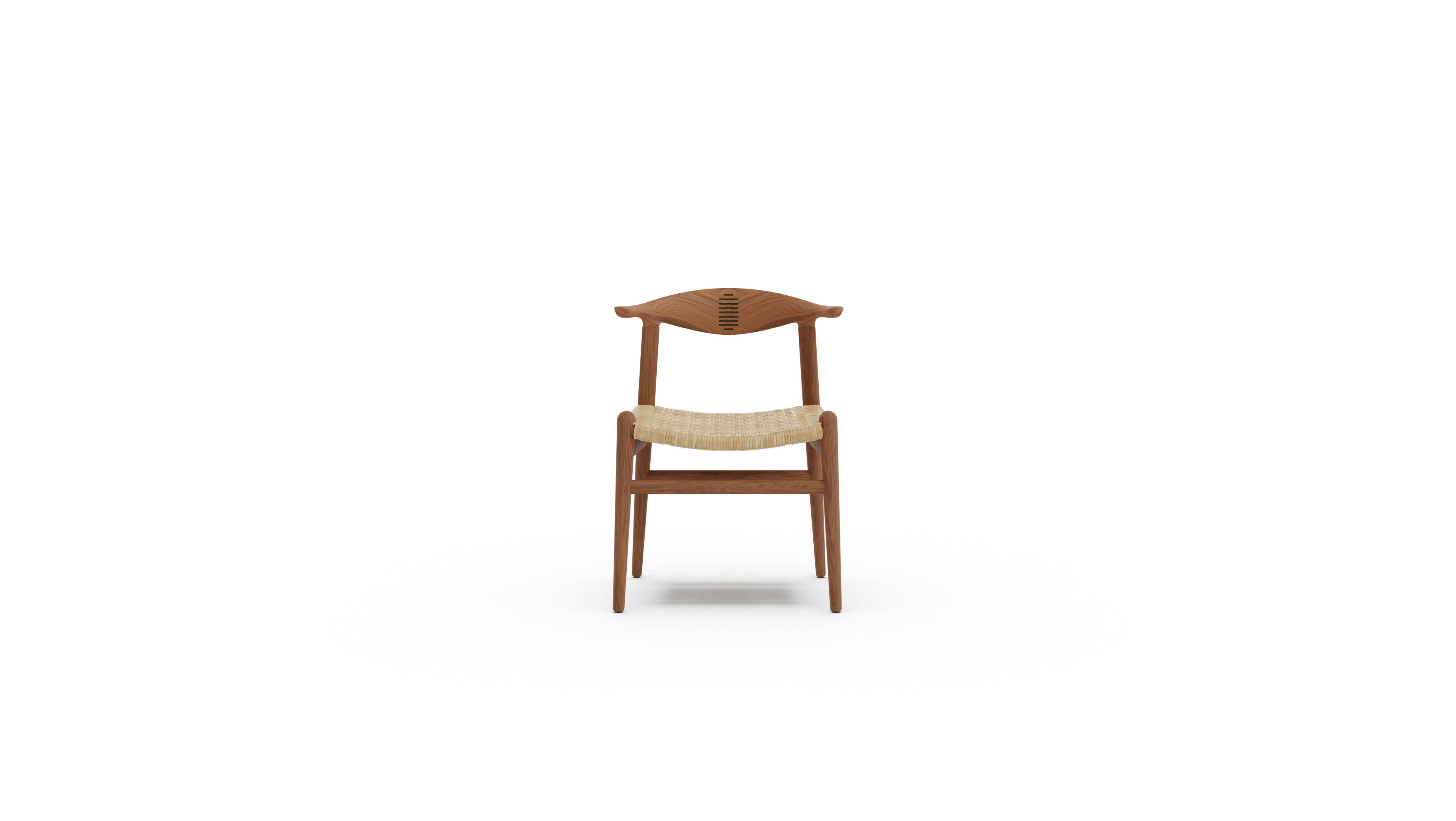 Hans J. Wegner Cow Horn Chair Wicker PP505 in Canada and the USA - Front