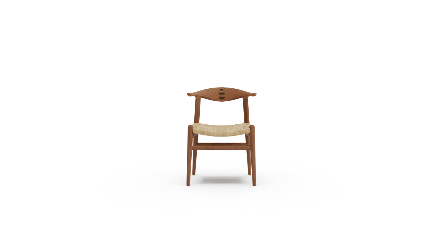 Hans J. Wegner Cow Horn Chair Wicker PP505 in Canada and the USA - Front