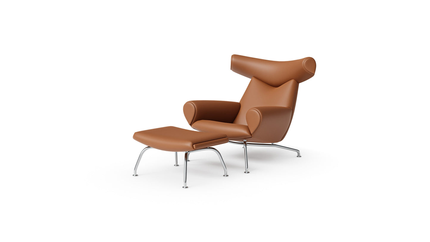 Hans Wegner 1002 Ox/Queen Ottoman in Canada and the USA - Front Angle Two