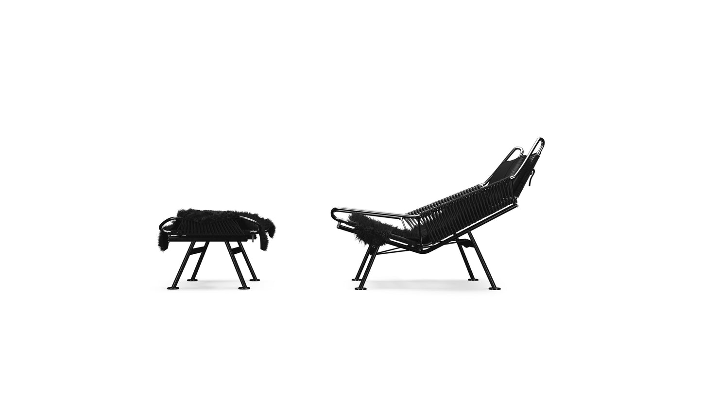 Hans Wegner Flag Halyard Chair and Ottoman PP225 Flag Halyard Chair in Canada and the USA - Side