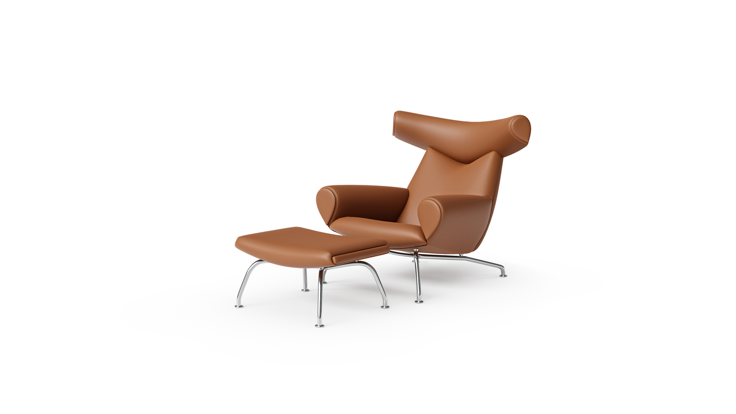 Hans Wegner Ox Chair & Ottoman in Canada and the USA - Front Angle 2