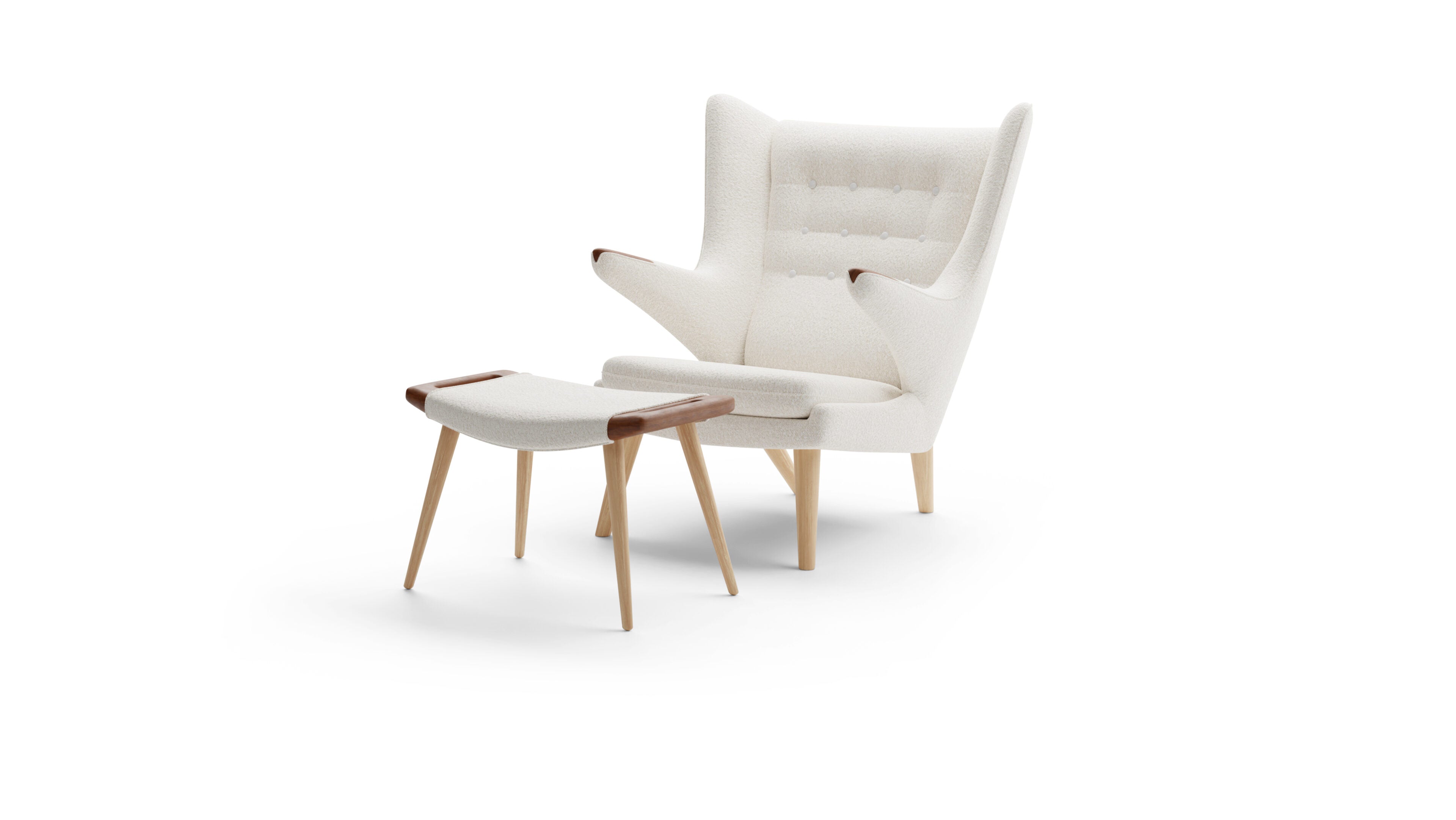 Hans Wegner Papa Bear Ottoman in Canada and the USA - Front Angle Two