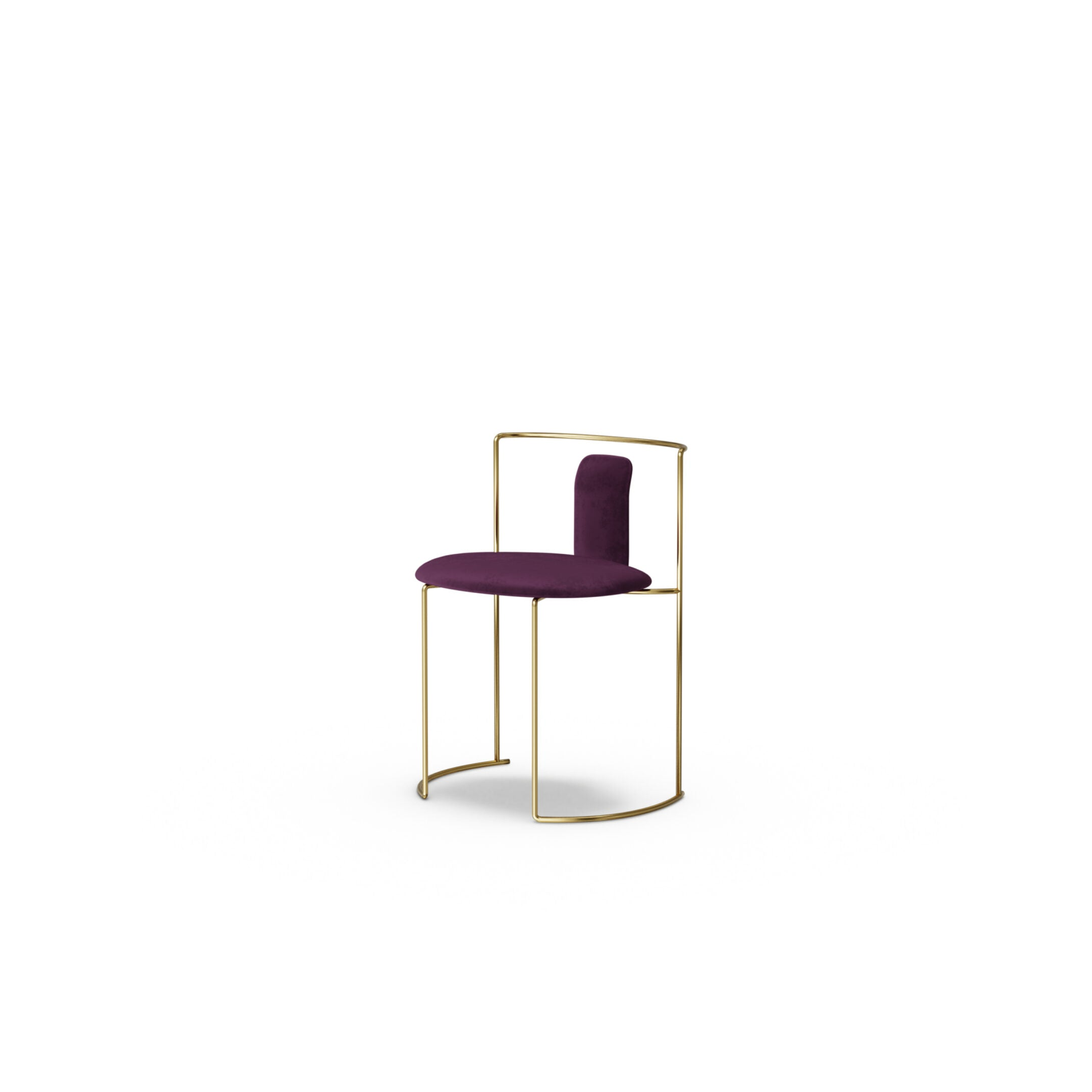 Kazuhide Takahama Gaja Dining Chair in Canada and the USA Padded Back - Front Angle 2 -plush-woven-velvet-product