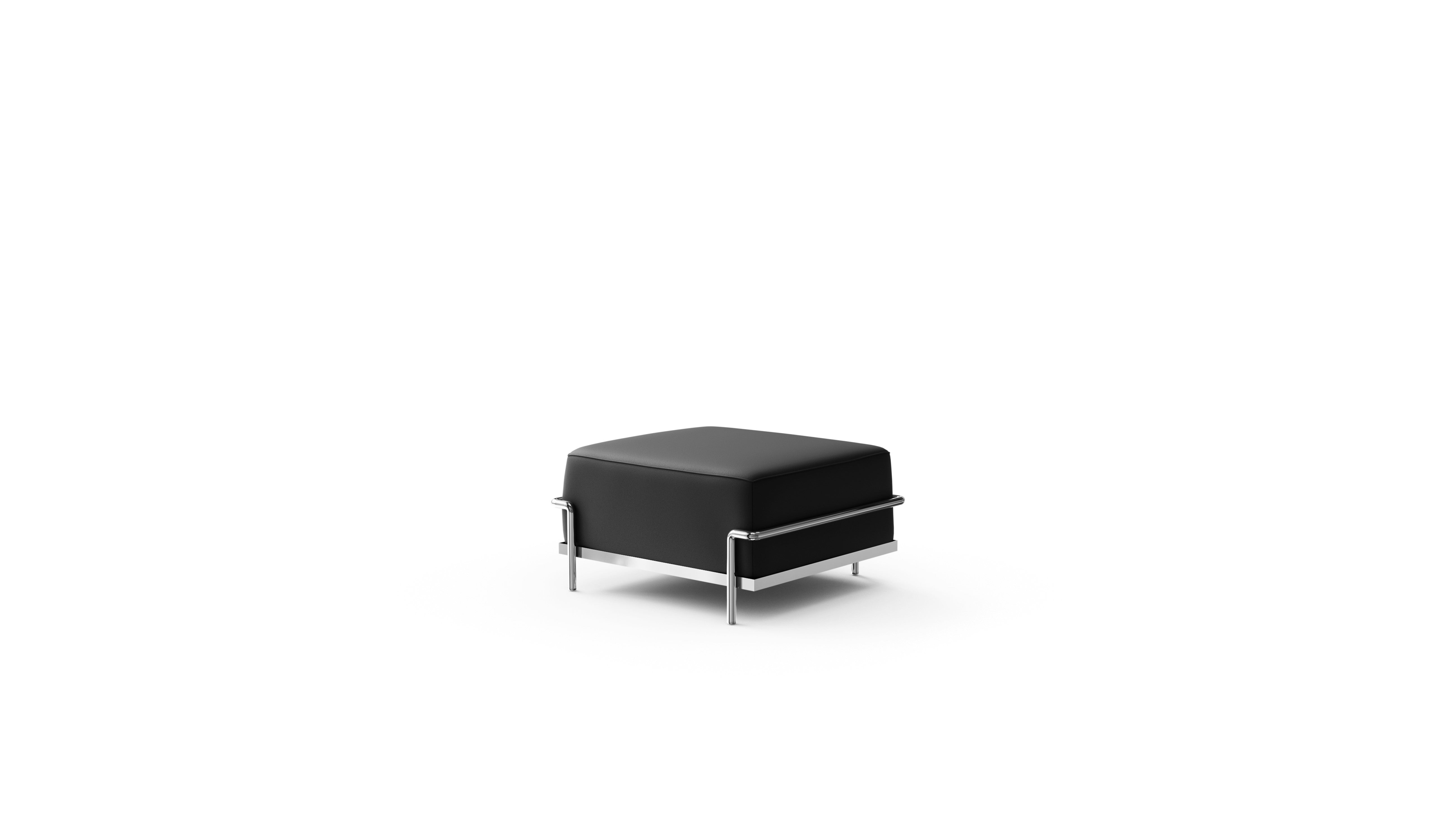 Le Corbusier LC2 Ottoman withe down feather filling in the USA and Canada, 2 Ottomane - Front Angle 2