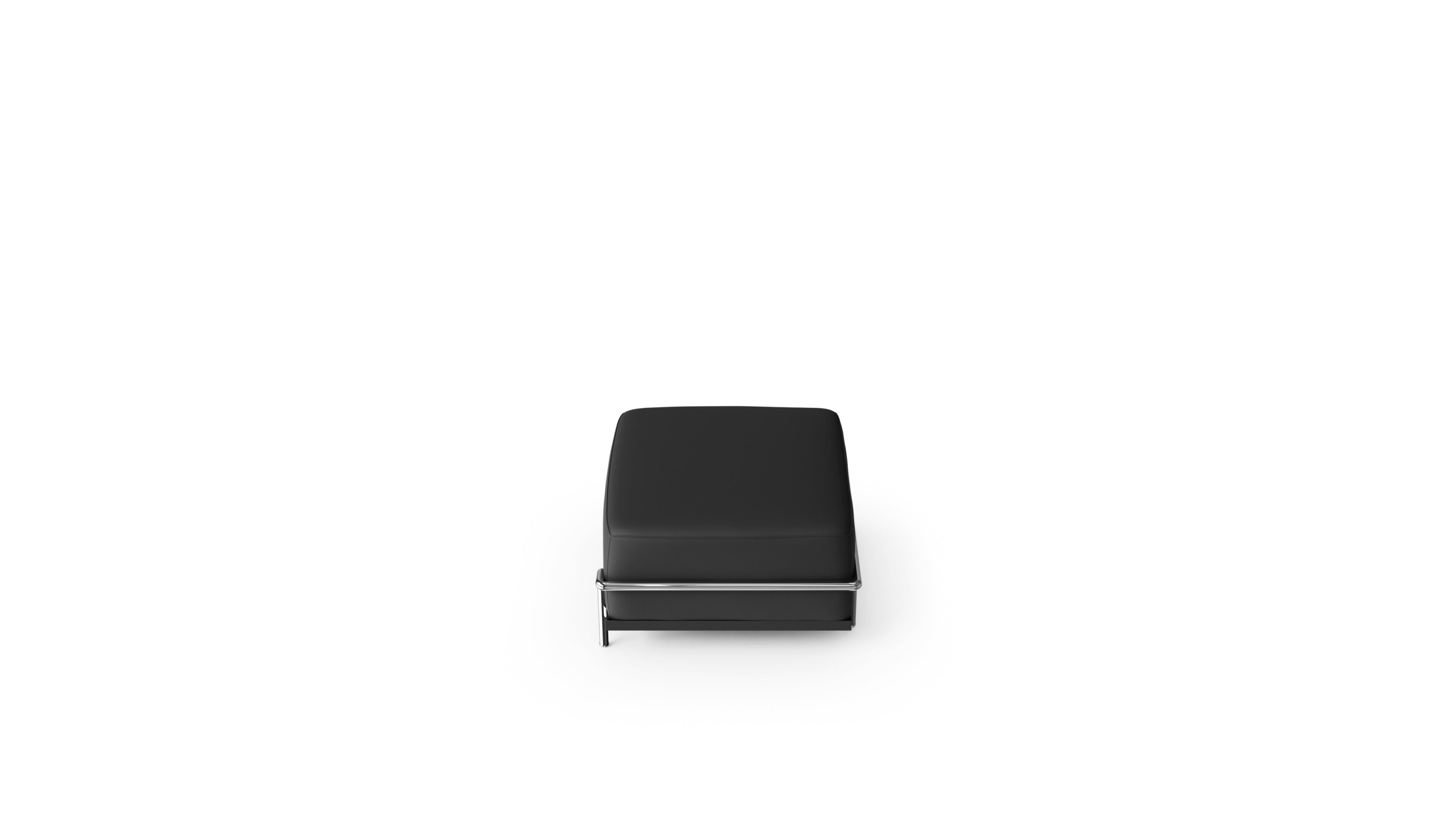 Le Corbusier LC2 Ottoman with Down Feather Cushion in the USA and Canada, 2 Ottomane - Side Angle