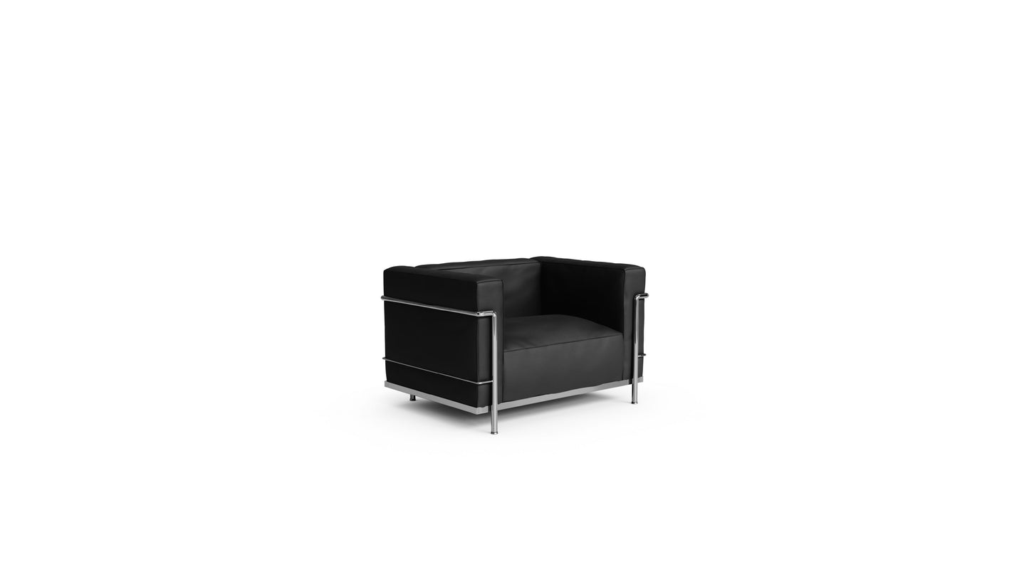 Le Corbusier LC3 Chair in Canada and the USA LC3 Confort Grand Modèle Armchair - Front Angle