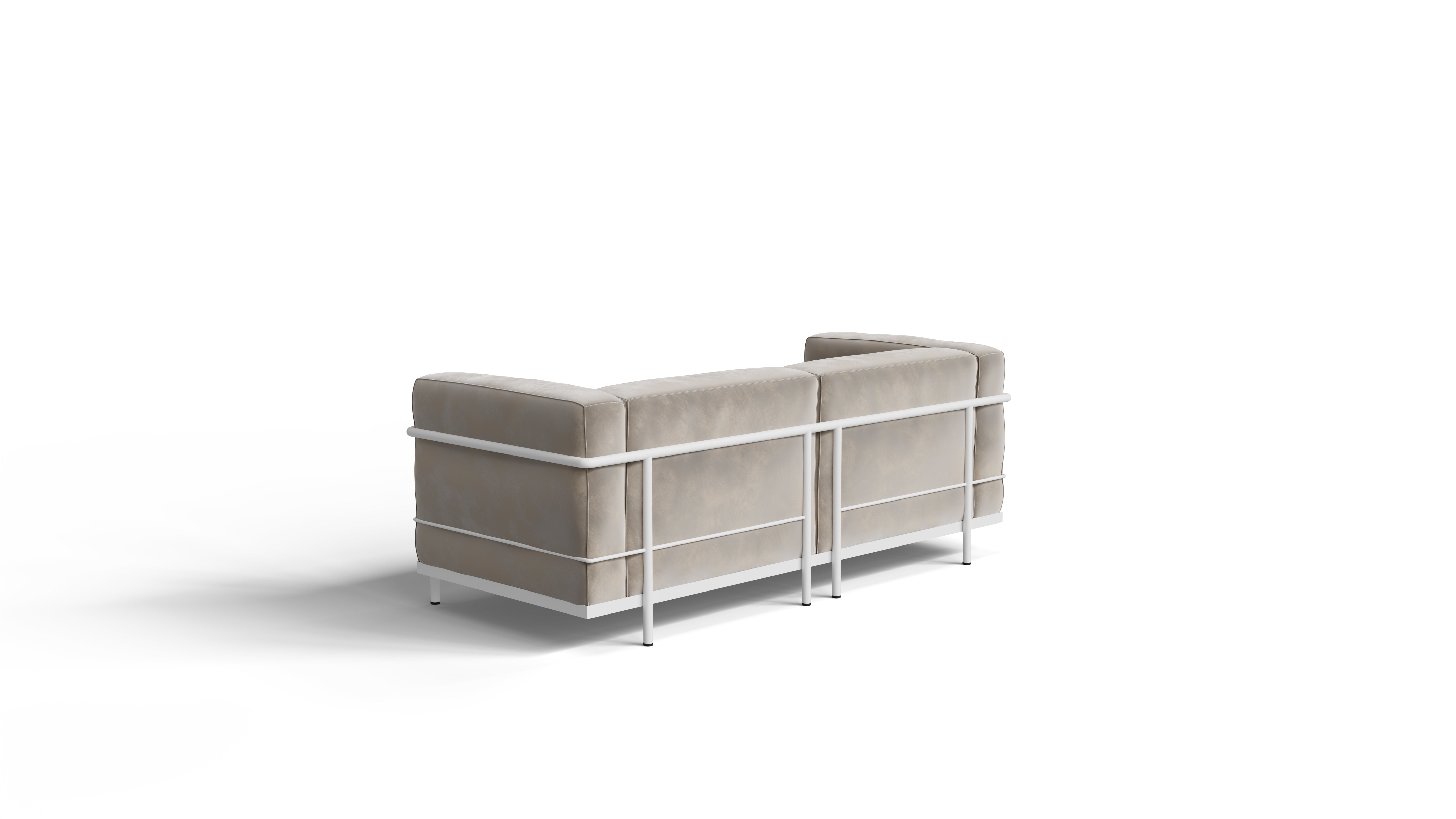 Le Corbusier LC3 Confort Grand Modèle Sofa Two-Seater Loveseat in Canada and the USA - Back Angle, Fabric Model