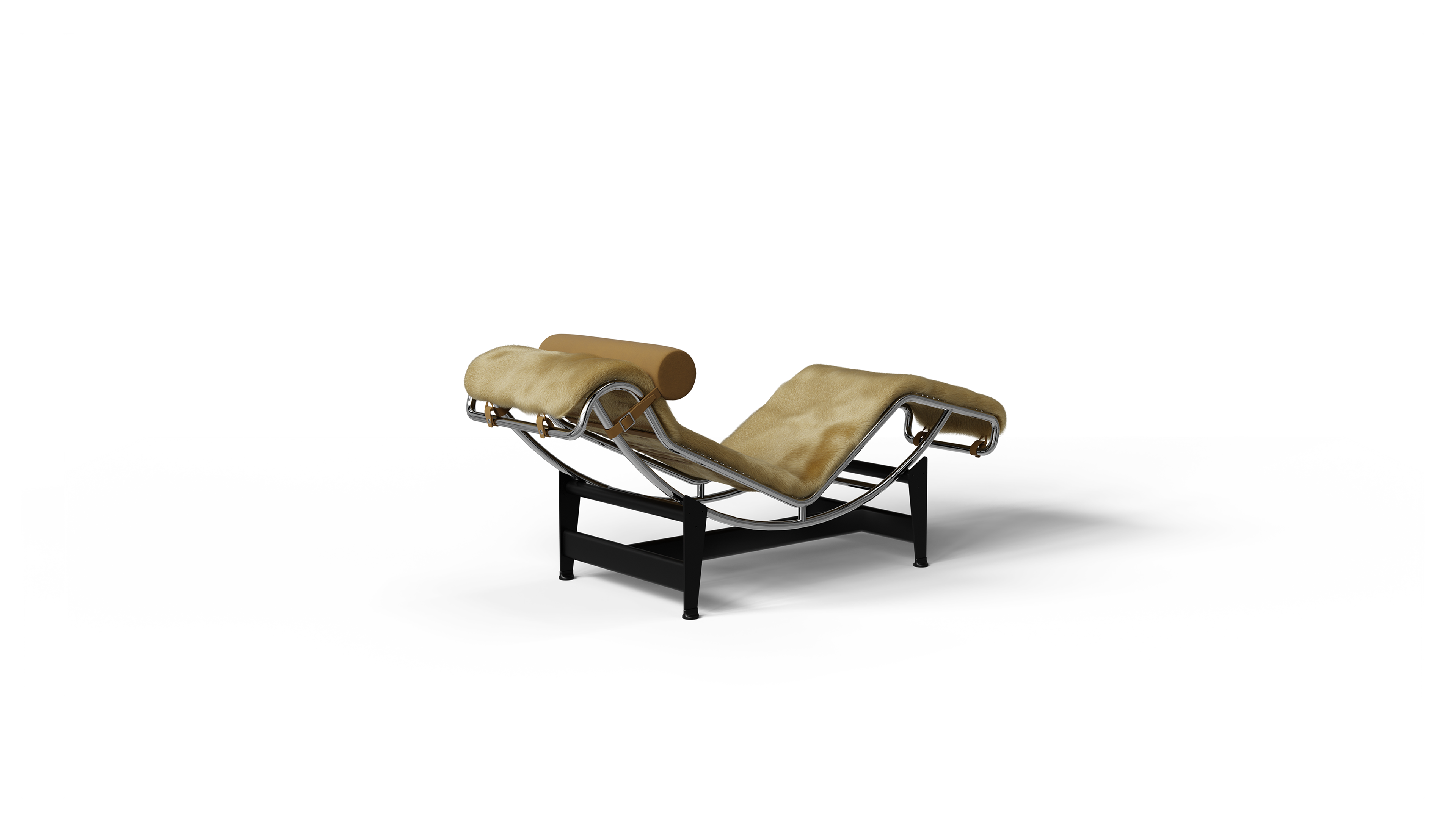 LC4 Chaise Lounge: Gold Haired Hide