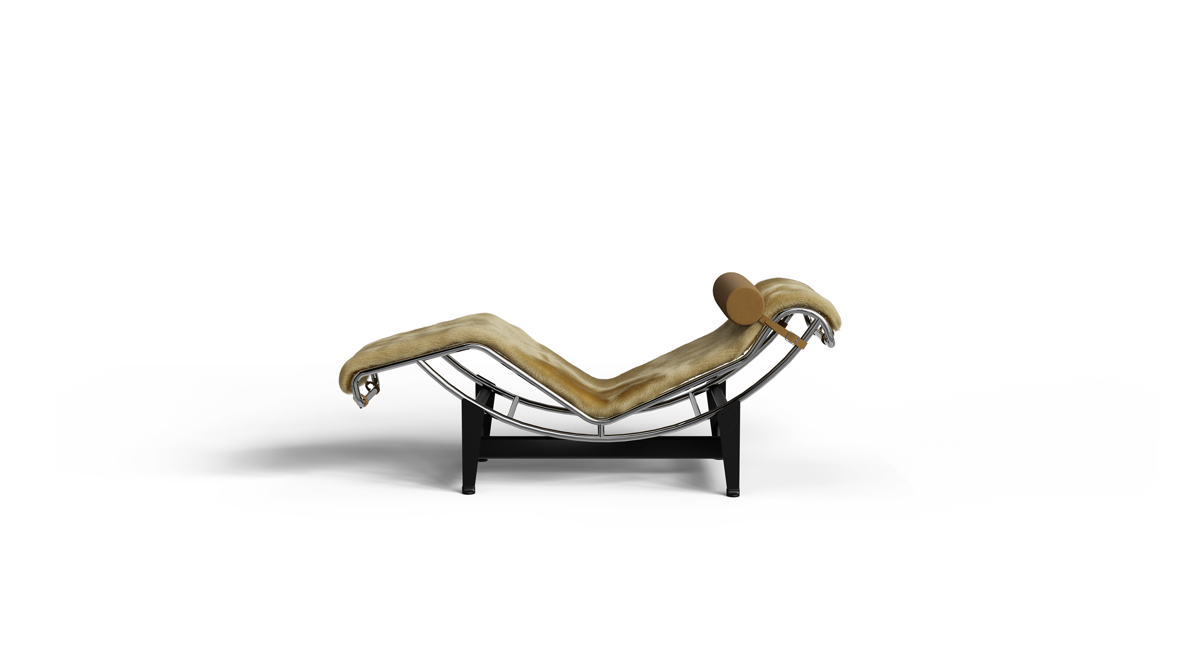 LC4 Chaise Lounge: Gold Haired Hide