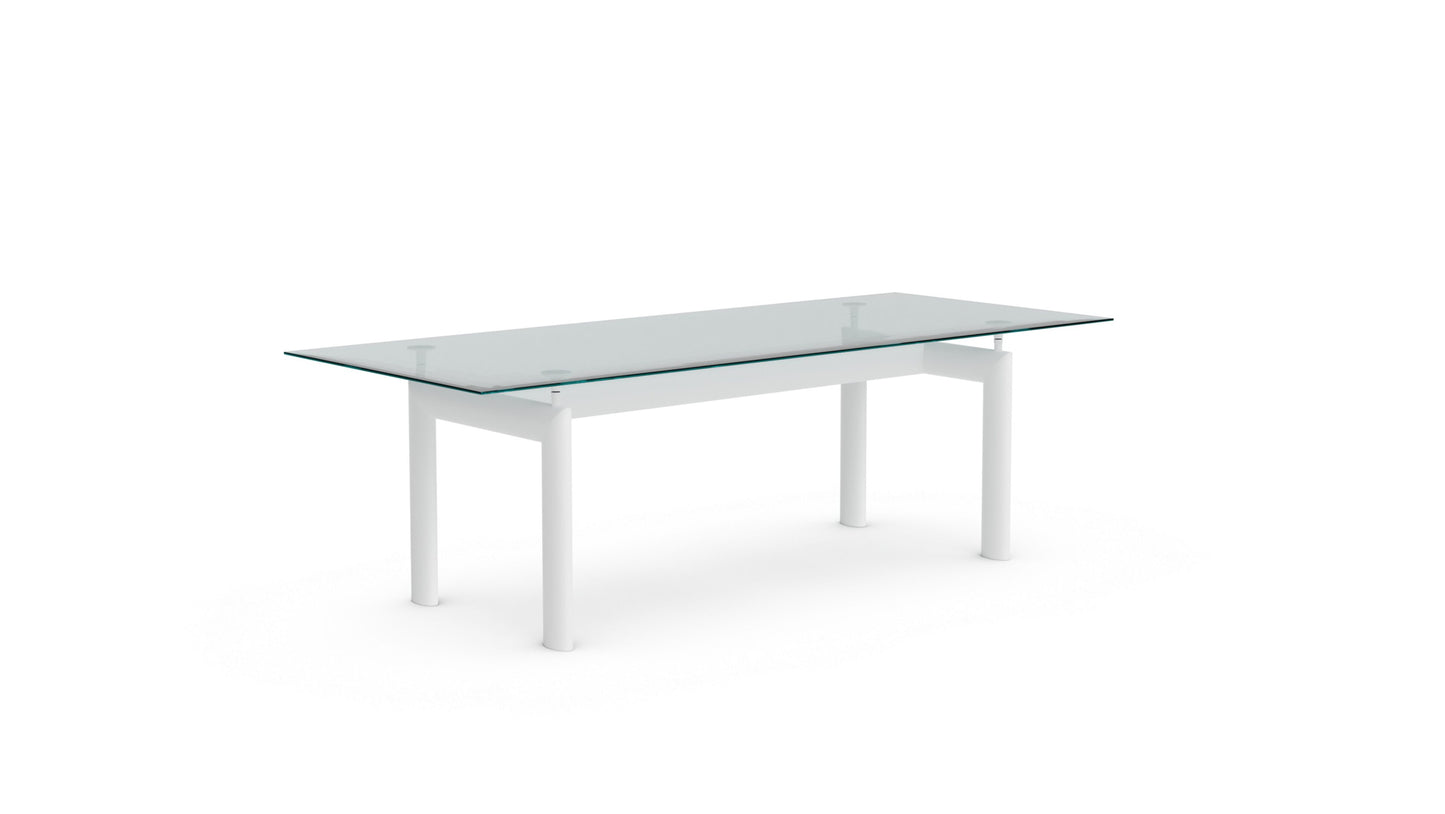 Le Corbusier LC6 Table Tube d’Avion Dining Table in Canada and the USA Glass - Front Angle 2