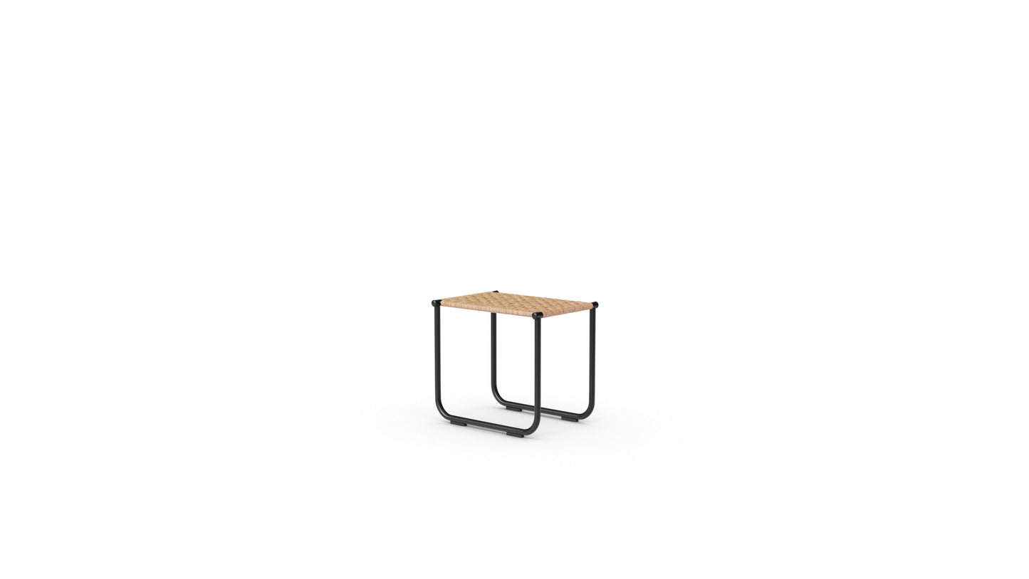 Le Corbusier LC9 Rattan Stool in Canada and the USA Cane - Front Angle