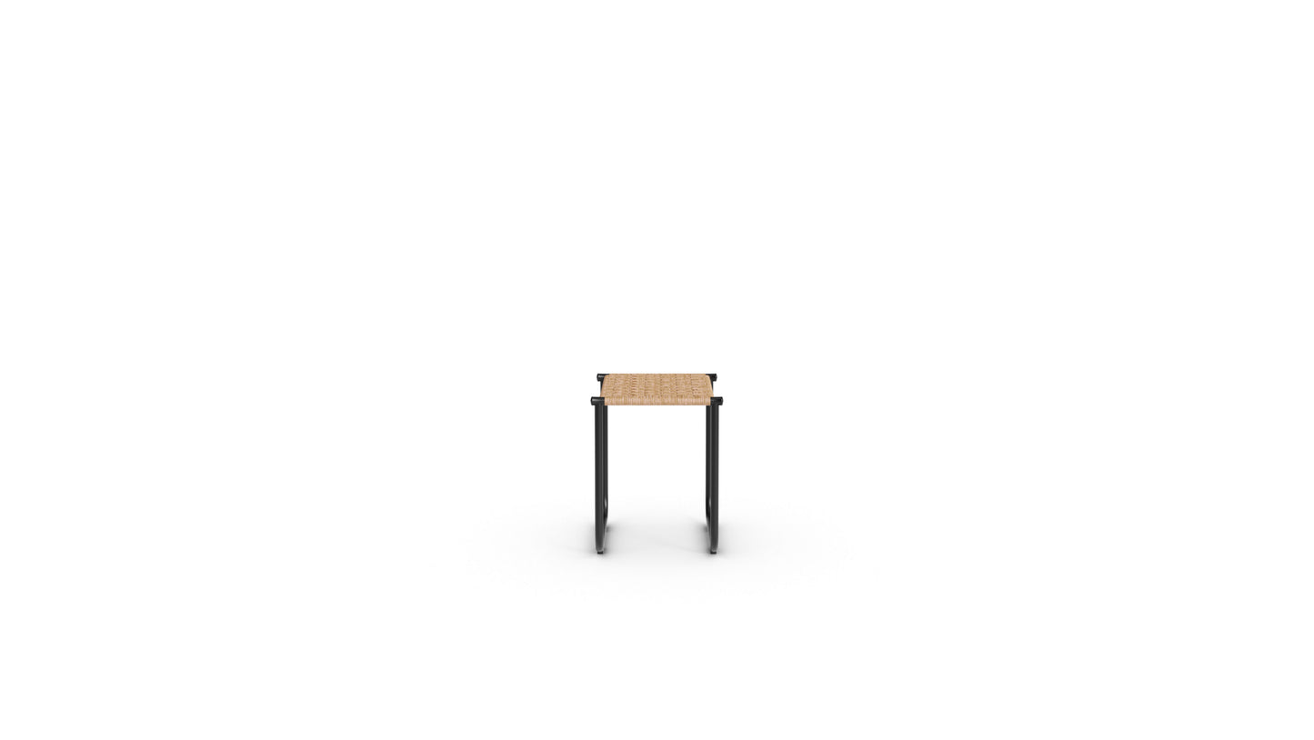 Le Corbusier LC9 Rattan Stool in Canada and the USA Cane - Side