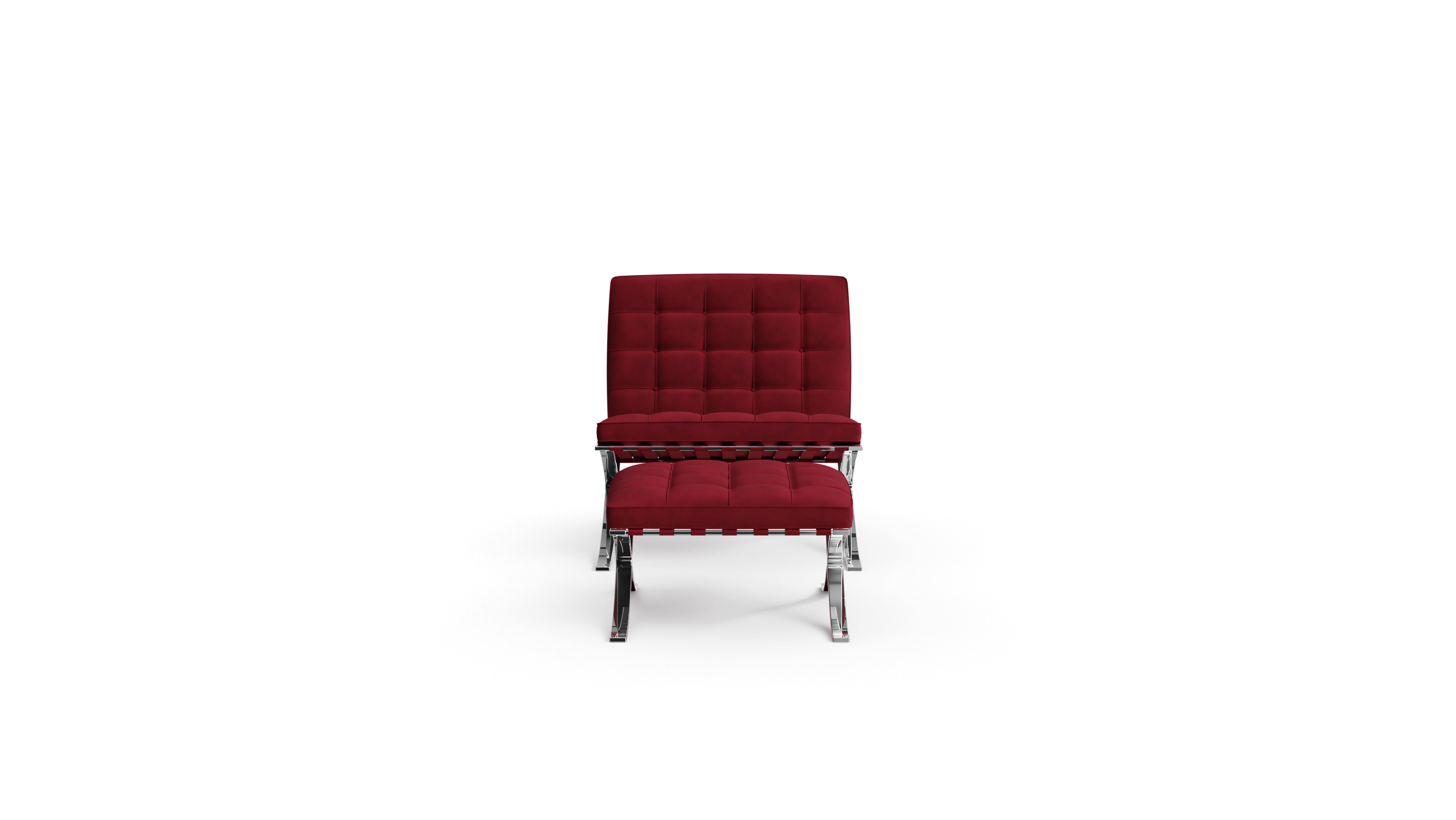 Mies van der Rohe Barcelona Style Chair and Ottoman 250L 251Y in the USA and Canada - Front