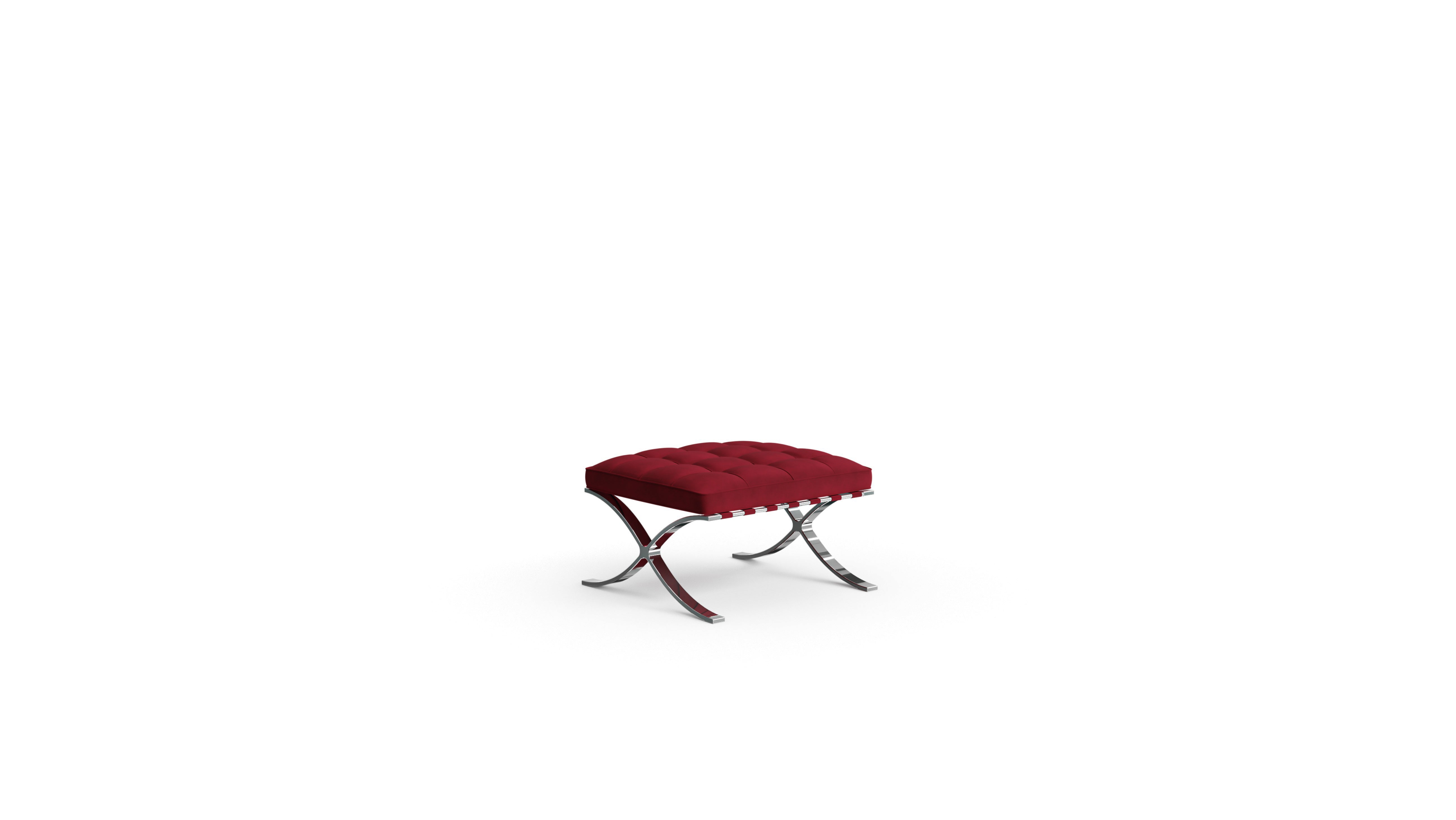 Mies van der Rohe Barcelona Style Stool Ottoman 251Y in the USA and Canada - Front Angle