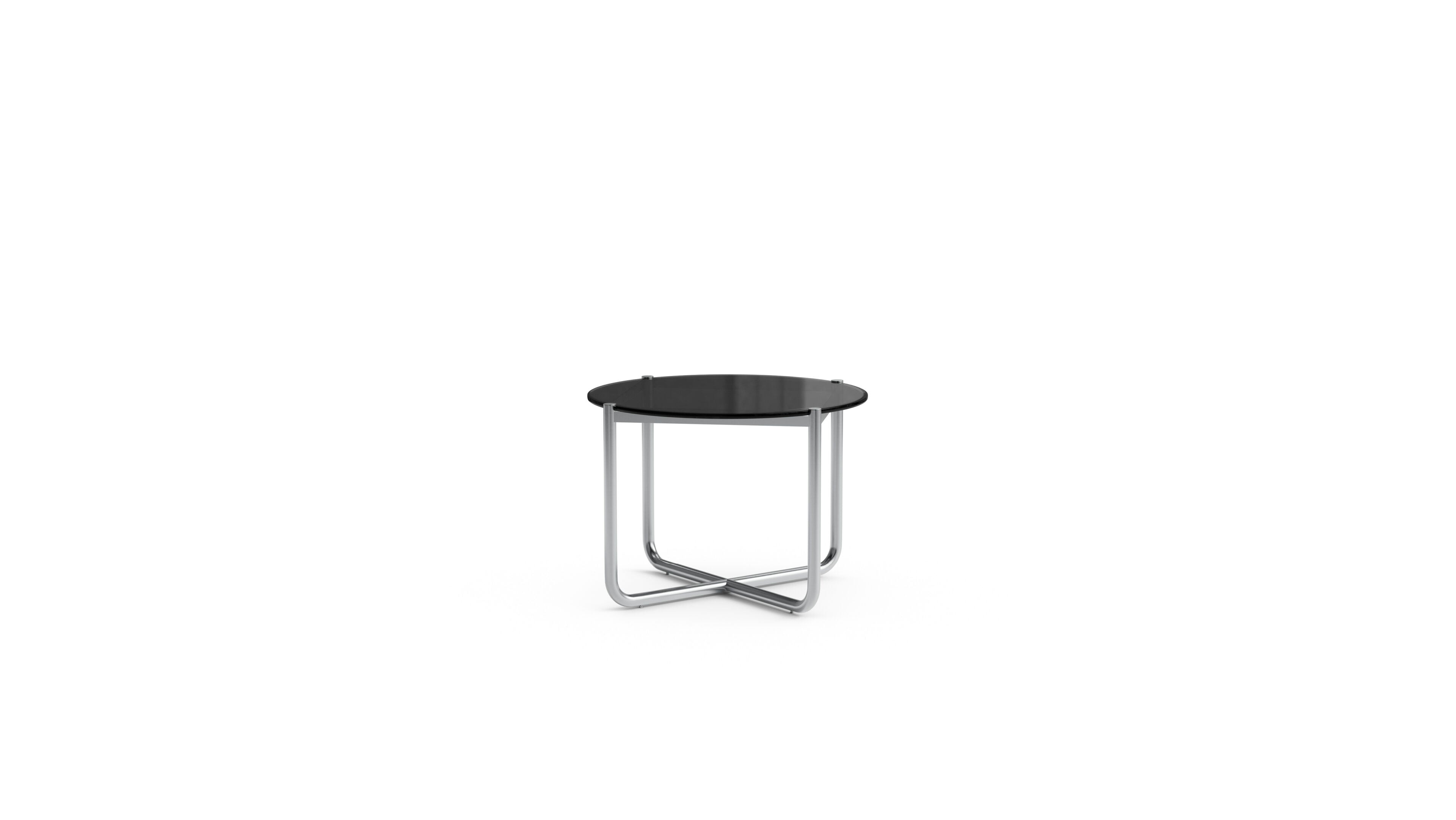 Mies van der Rohe MR Table in Canada and the USA MR90T Tinted Glass - Front Angle 2