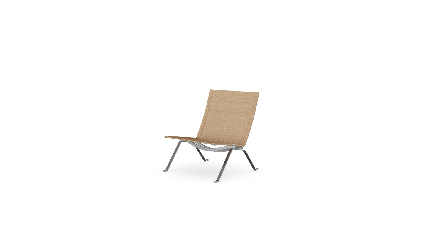 PK22 Lounge Chair Poul Kjærholm in Canada and the USA Rattan Wicker - Front Angle 2