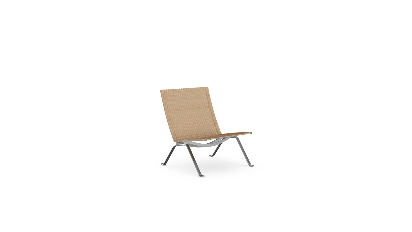 PK22 Lounge Chair Poul Kjærholm in Canada and the USA Rattan Wicker - Front Angle