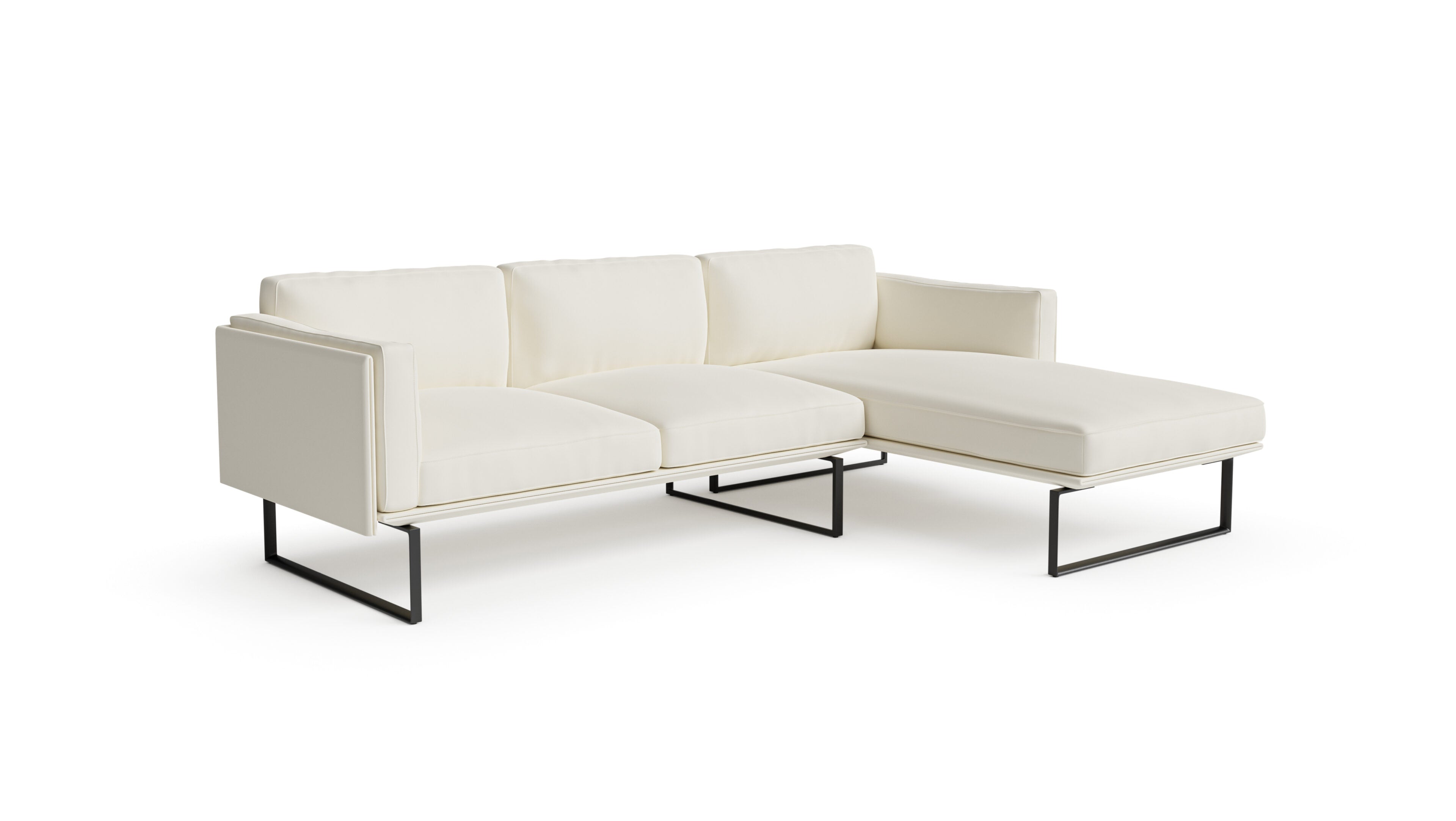 Piero Lissoni 8 Otto Sofa 3-Seater in Canada and the USA with Chaise - Front Angle