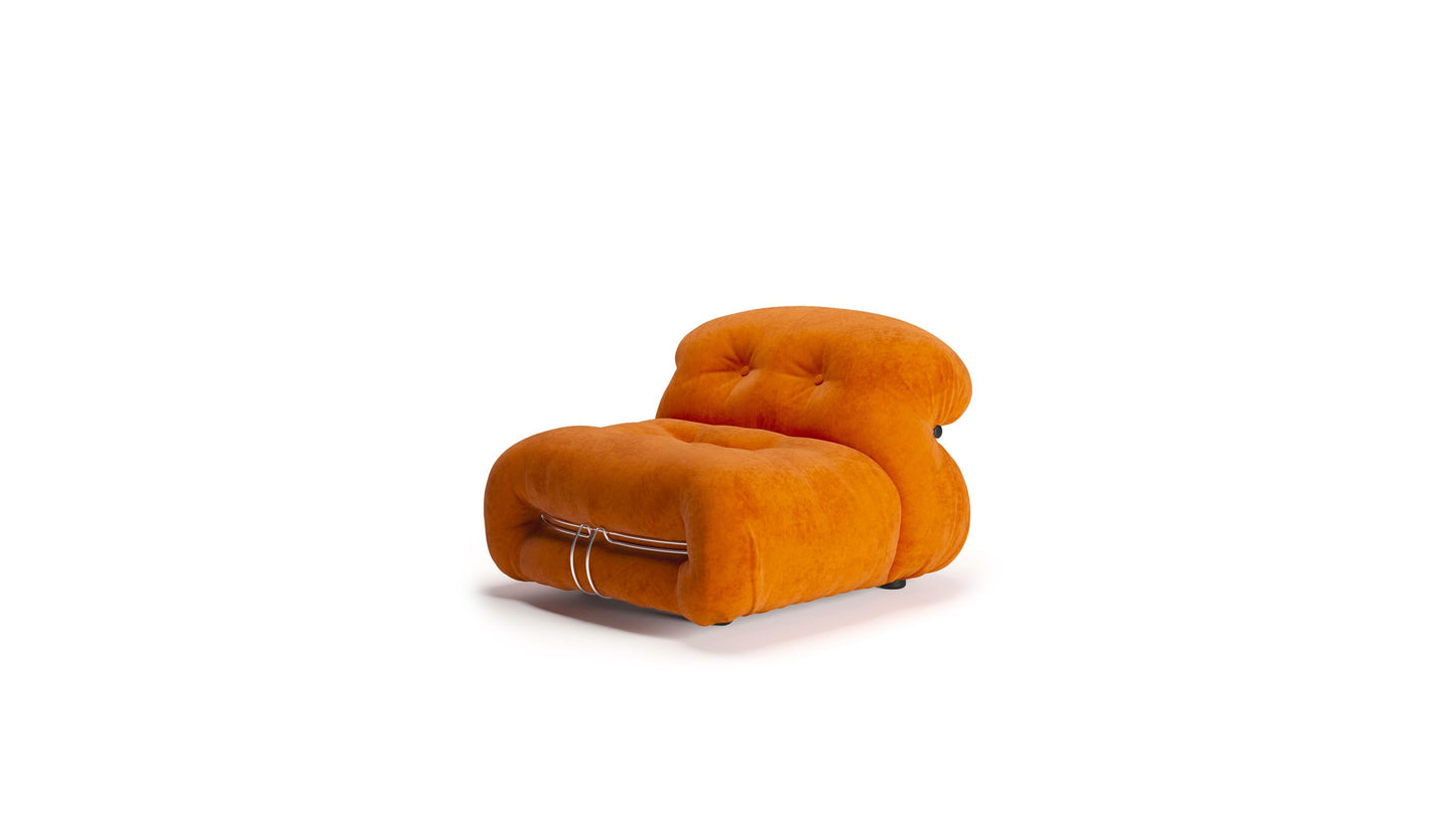Soriana Lounge Chair & Ottoman Pouf by Afra & Tobia Scarpa in Canada and the USA Cassina-Style - Front Angle One