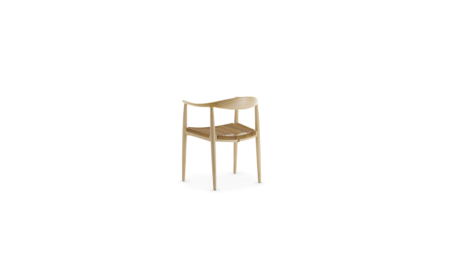 The Round Chair by Hans J. Wegner in Canada and the USA PP501 Cane Wicker Rattan - Back Angle