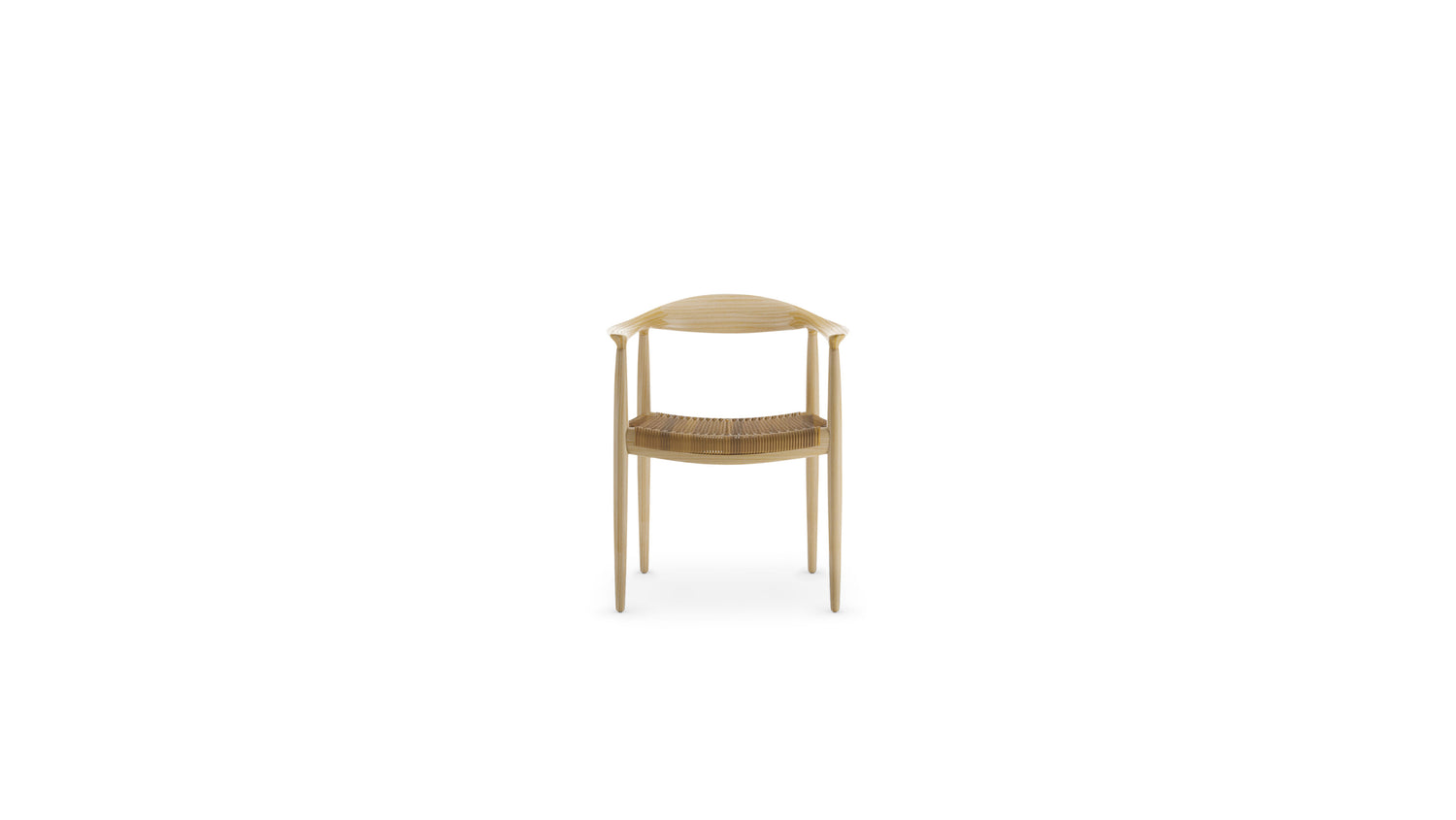 The Round Chair by Hans J. Wegner in Canada and the USA PP501 Cane Wicker Rattan - Front
